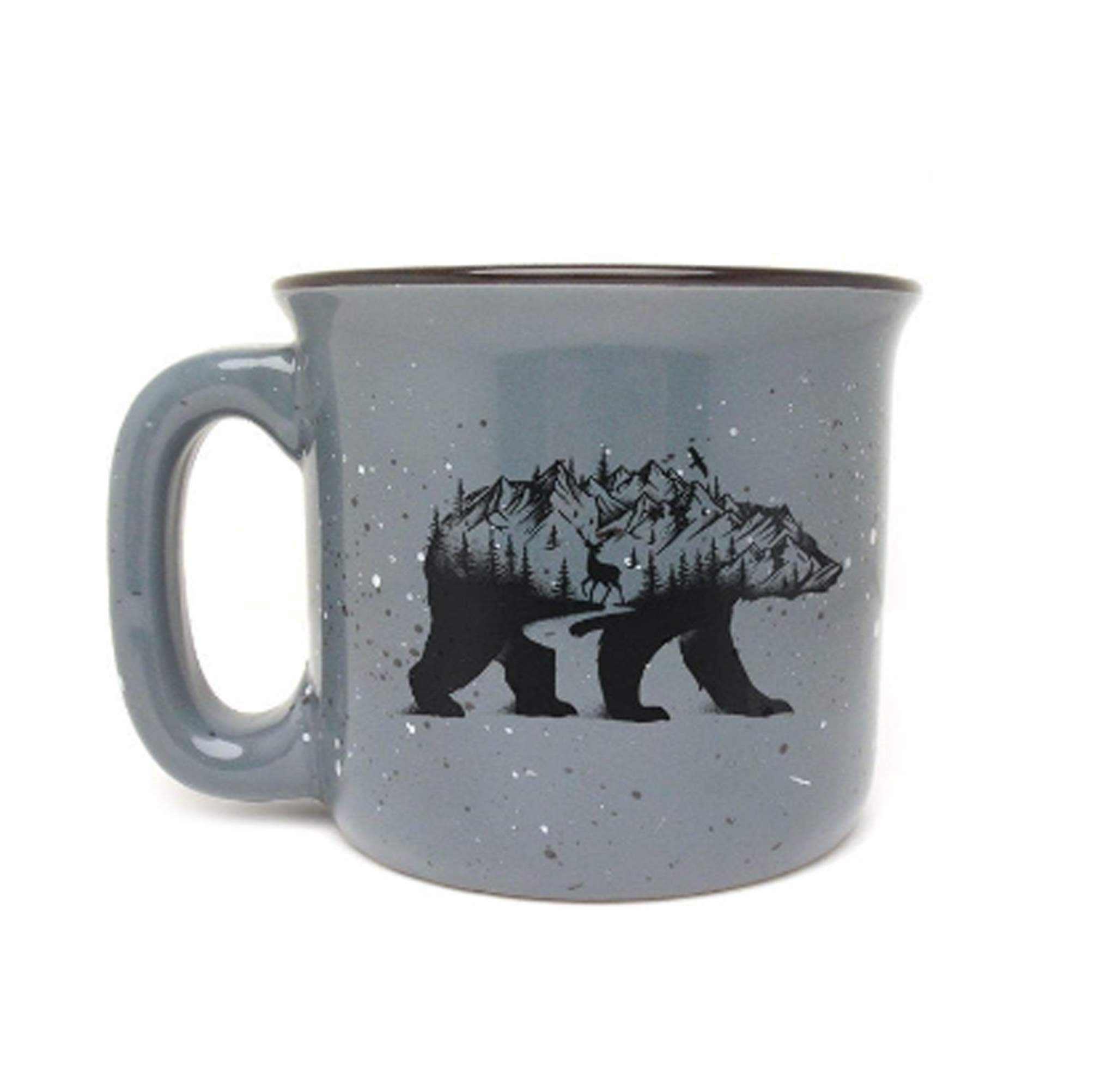Black LanternCoffee Mugs—Nature-Themed Coffee Cups and Tea Mugs for Nature Lovers—Large Coffee Mug for Women and Men—Ceramic Mugs for Hot Chocolate, Cappucinos, and Lattes—15oz. (Mountain Bear)