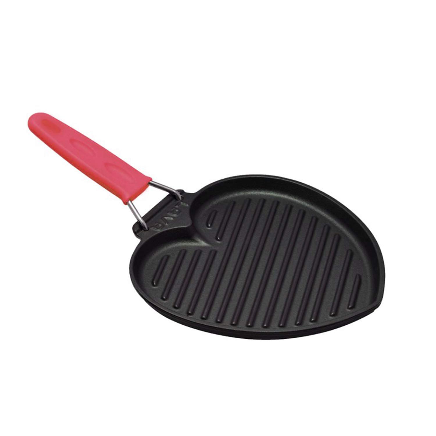 Lava Döküm Izgara Tavası 22x23 Cm Kalp Formlu Silikon Saplı