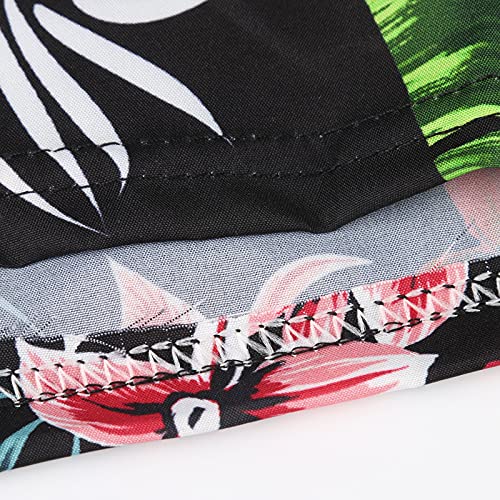 Lcziwo Women's Boho Floral Print Mini Dress Wrap V Neck Beach Dresses Summer Sleeveless Spaghetti Strap Dress Green #TOP6