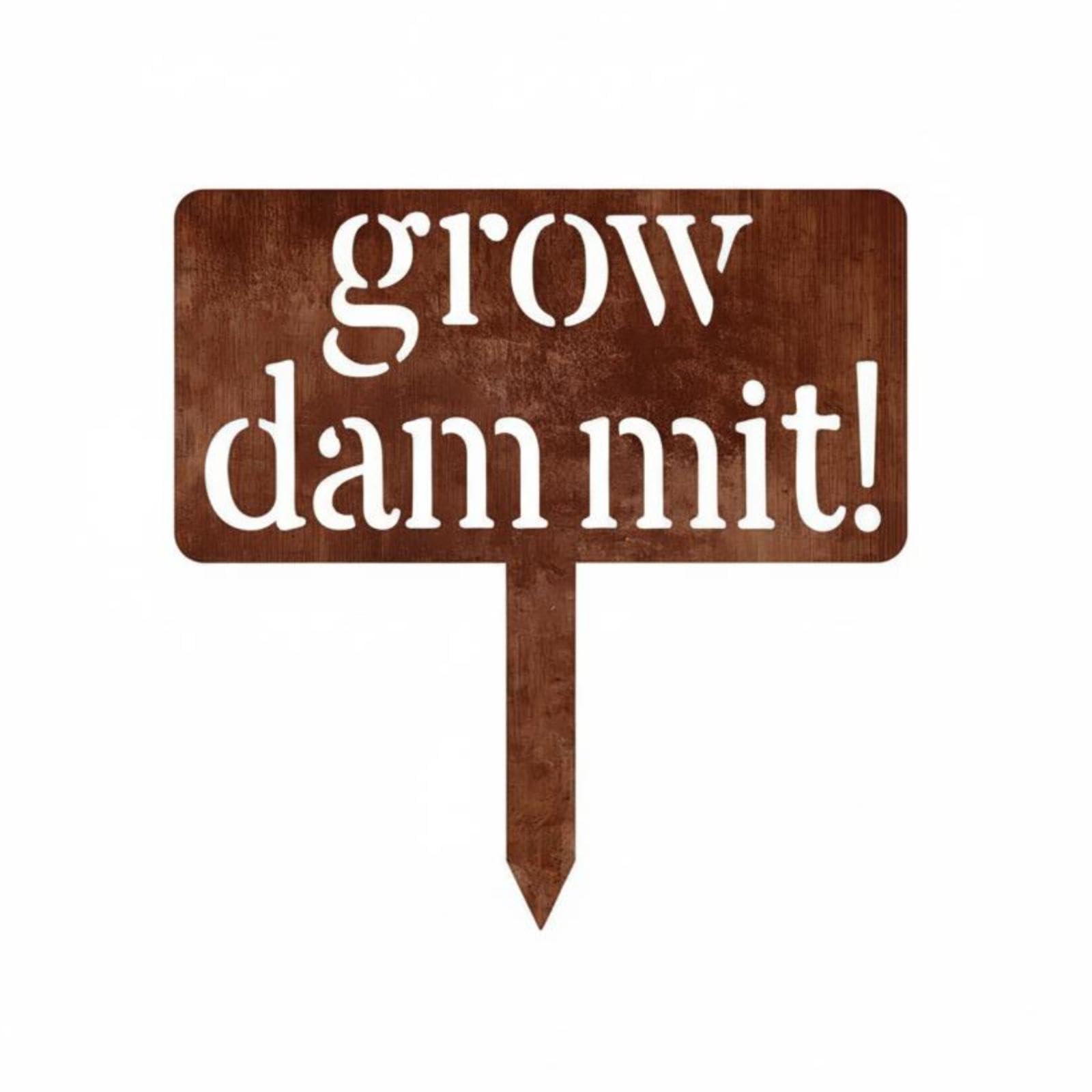 SNAPPSY Rectangular Metal Garden Sign Hollow Lettering Garden Sign Rust-Brown Decorative Lawn Stake for Outdoors-image-20