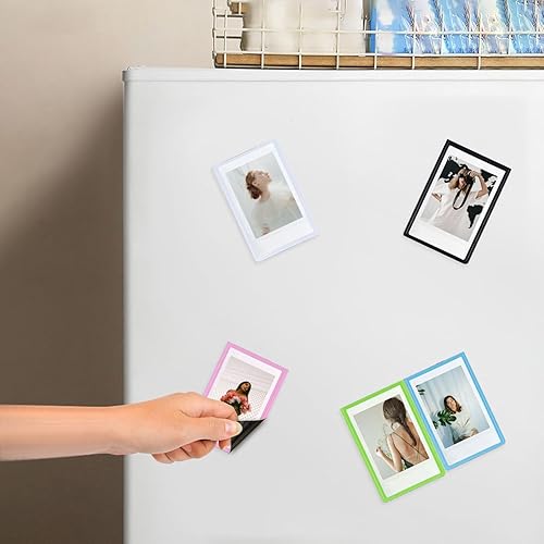 Miniatura 7 de Portarretratos magnéticos, 5 unidades, marcos magnéticos de PP, funda de fotos de 3 pulgadas, para decoración del refrigerador del hogar, para fotos