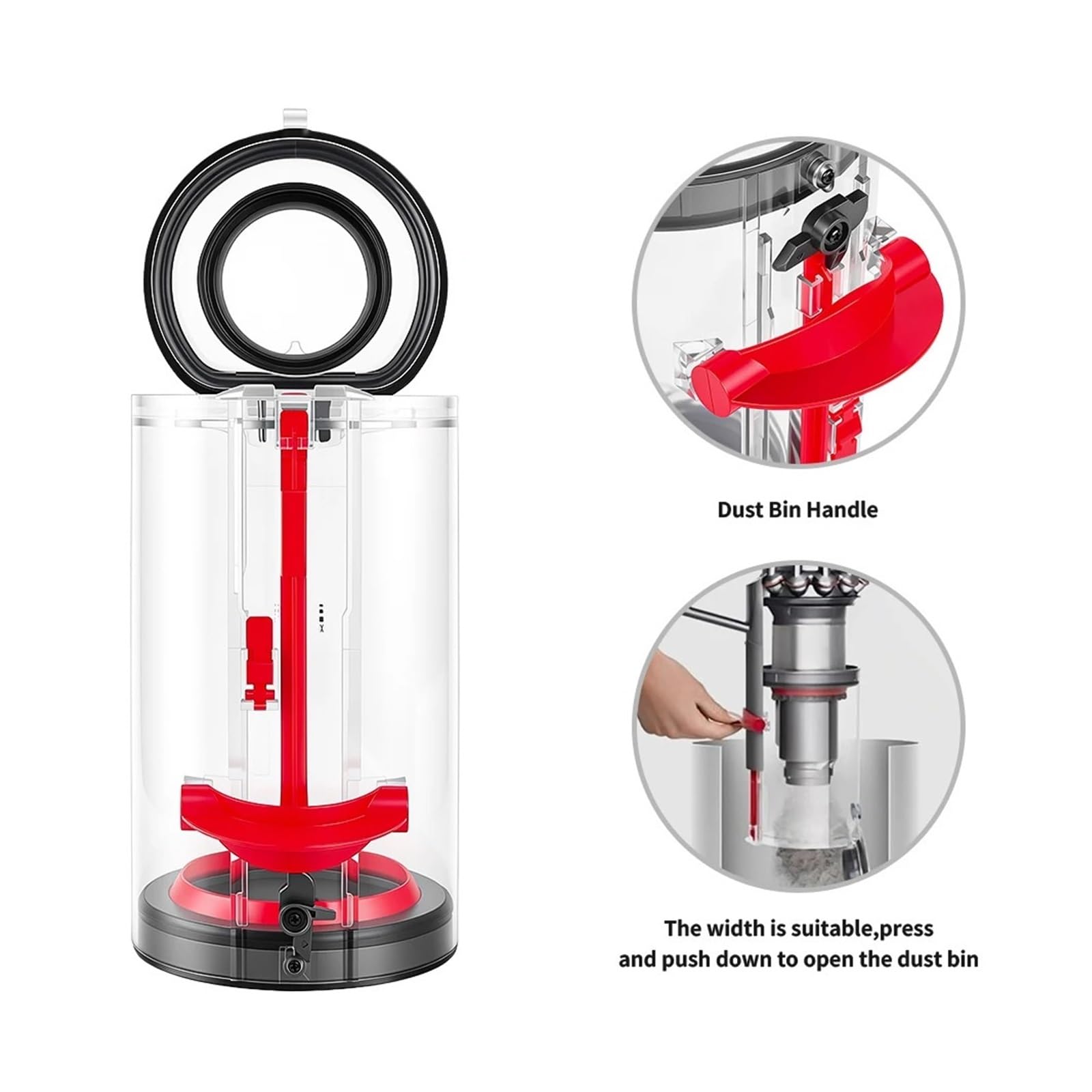 Contenitore for la polvere grande, compatibile con Dyson, V11 V15 SV14 SV15 SV22 US Aspirapolvere Contenitore for polvere Secchio for polvere Contenitore for detriti Parte di ricambio