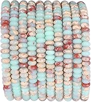 Vista 9 de Cuentas de Piedra de Disco de Yaxaita Natural 4x2mm (0.157x0.079 pulgadas) 160pcs Rondelle Cuentas Sueltas de Piedras Semipreciosas para Diseño