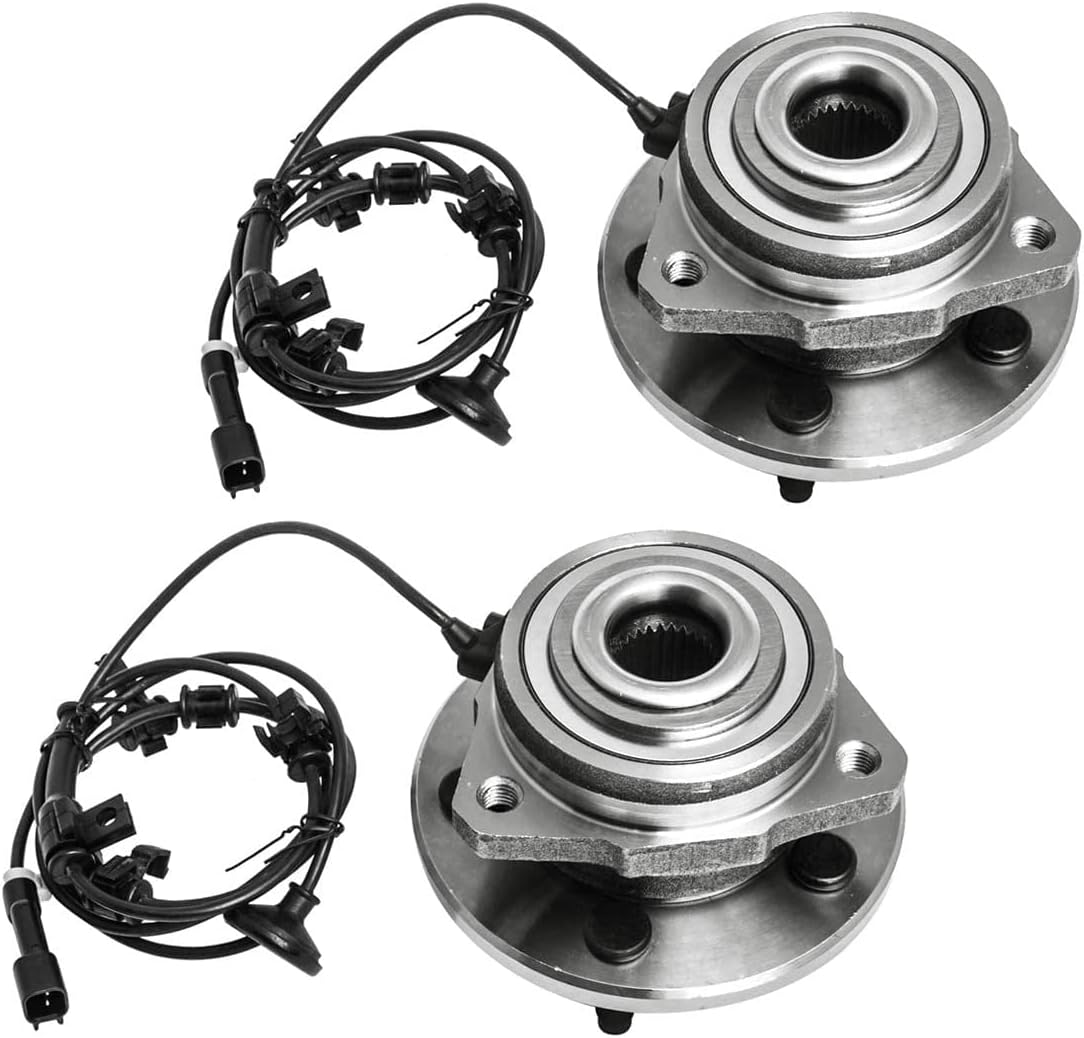 KEYOOG 513176 + 513177 (5 Lug,Fits 4-Wheel ABS Only) Right and Left Front Wheel Hub and Bearing Assembly Fit For 2002 2003 2004 2005 2006 2007 Je-ep Liberty