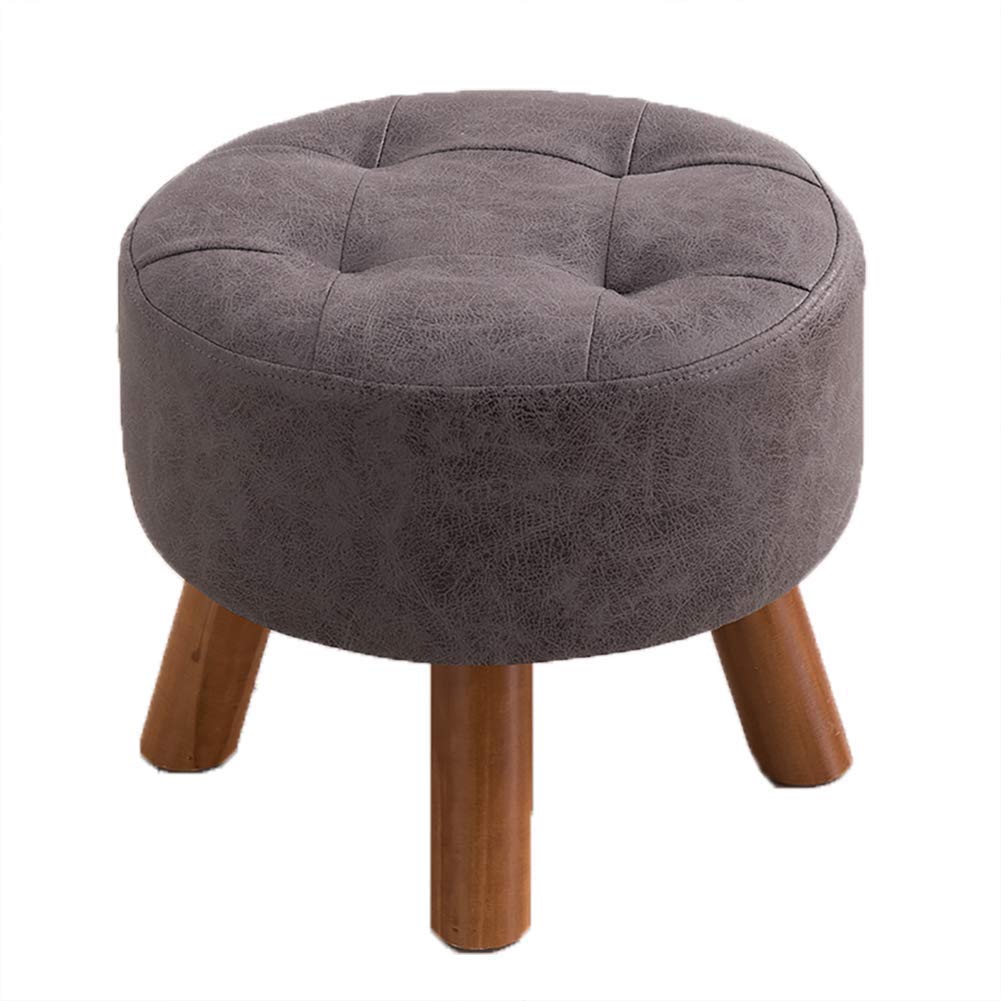 Repose-pieds ottoman en bois petit tabouret à langer gris bas