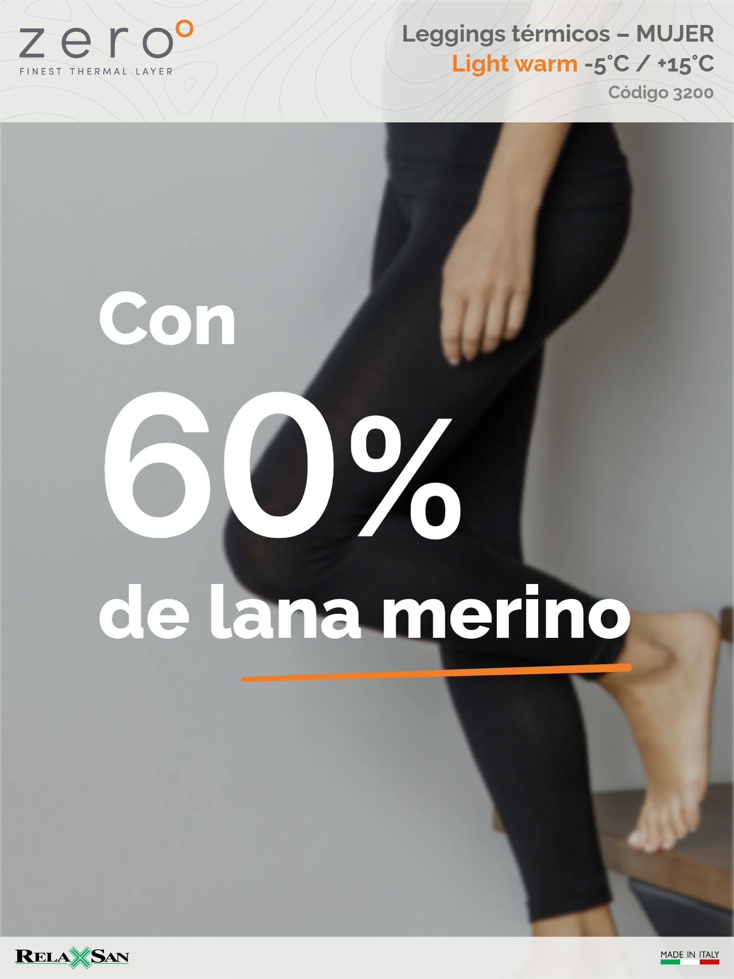 Relaxsan Zero 3200 – Pantalón Térmico Mujer Malla Térmica Ropa Interior en Lana Merino y Fibra Dryarn