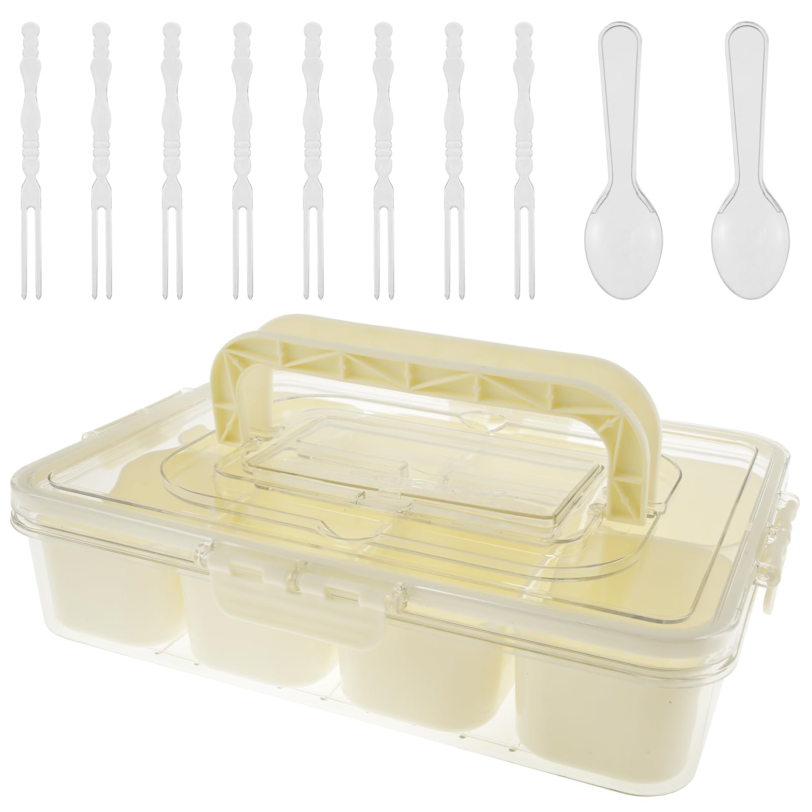 Snackle Box Vassoio Portatili Con Coperchio E 8 Scomparti | Contenitore Per Snack, Salumi E Verdure | Con Quadrante Data