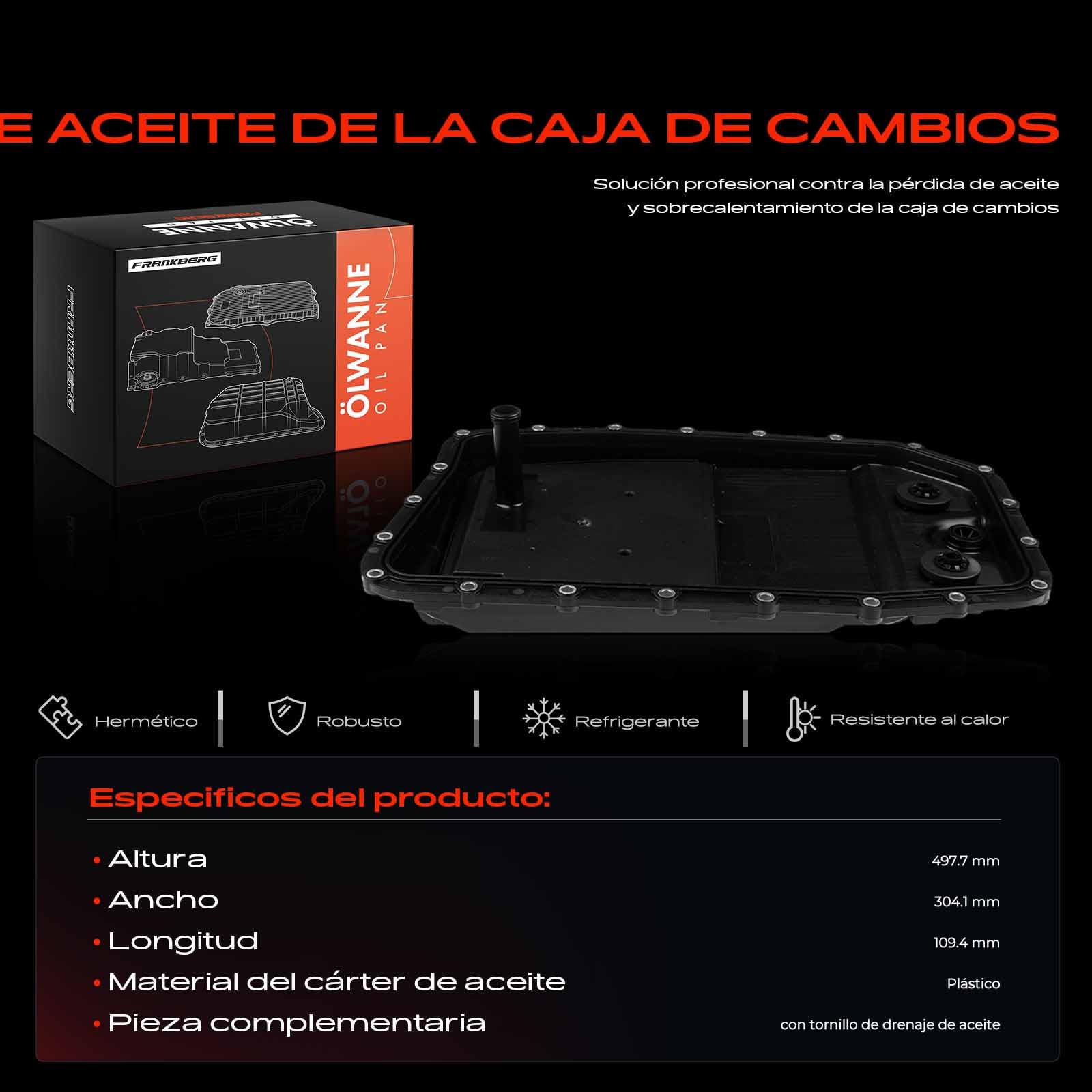 Frankberg Cárter de aceite de transmisión automática 24117571227 | Compatible con: XJ X350 X358, S-Type X200, Discovery III L319, XJ X351, XK8 Convertible X100, XK Convertible X150