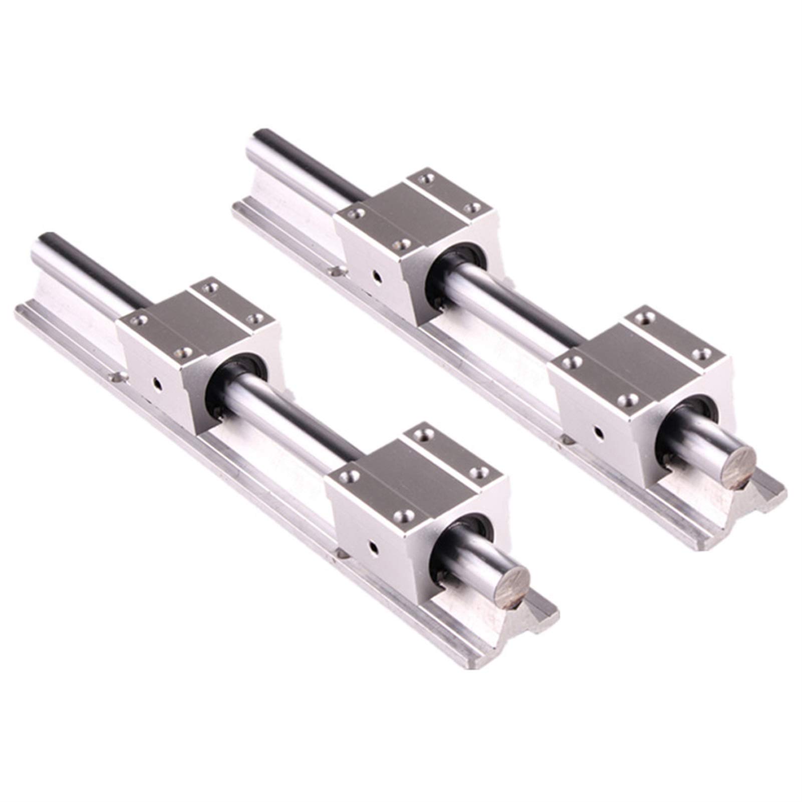 WBNFFUCYU Professional 2pcs/Set Linear Rail SBR10 300/500/600/1000mm Block Supported Slide Shaft Rod Guidewith 4Pcs SBR10UU Bearing Blocks for CNC(300mm)
