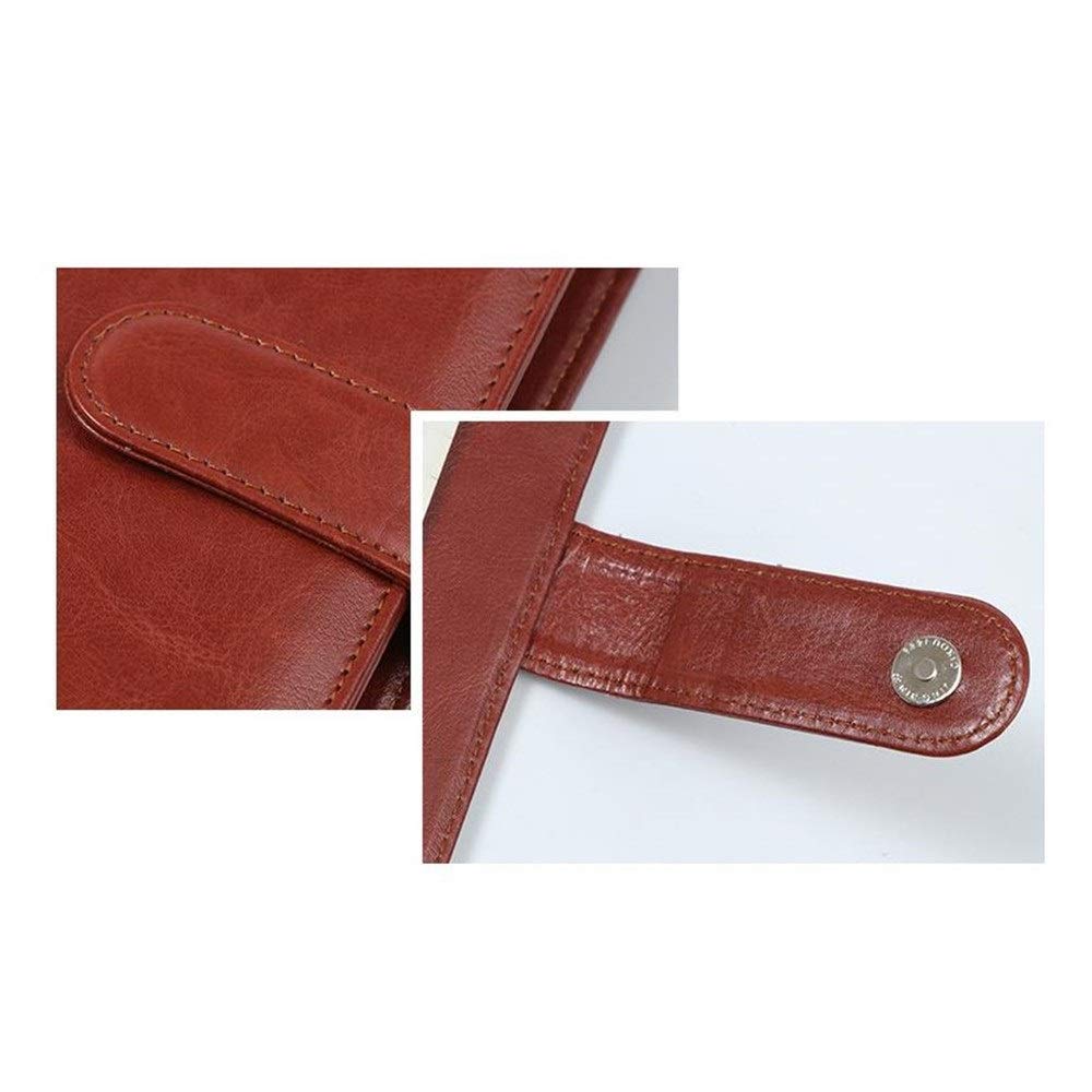 Cartella per appunti A4 Cartella per conferenze, Cartella in pelle A4 Curriculum aziendale Tasche for file manager for appunti for lavoro d'ufficio(Black)