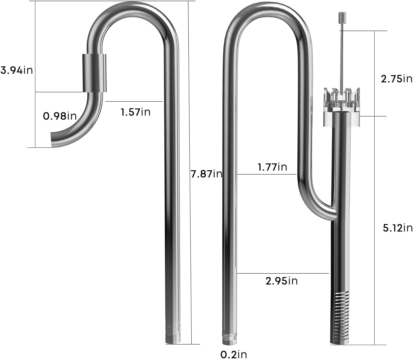 FZONE Tubos de lirio de acero inoxidable con skimmer