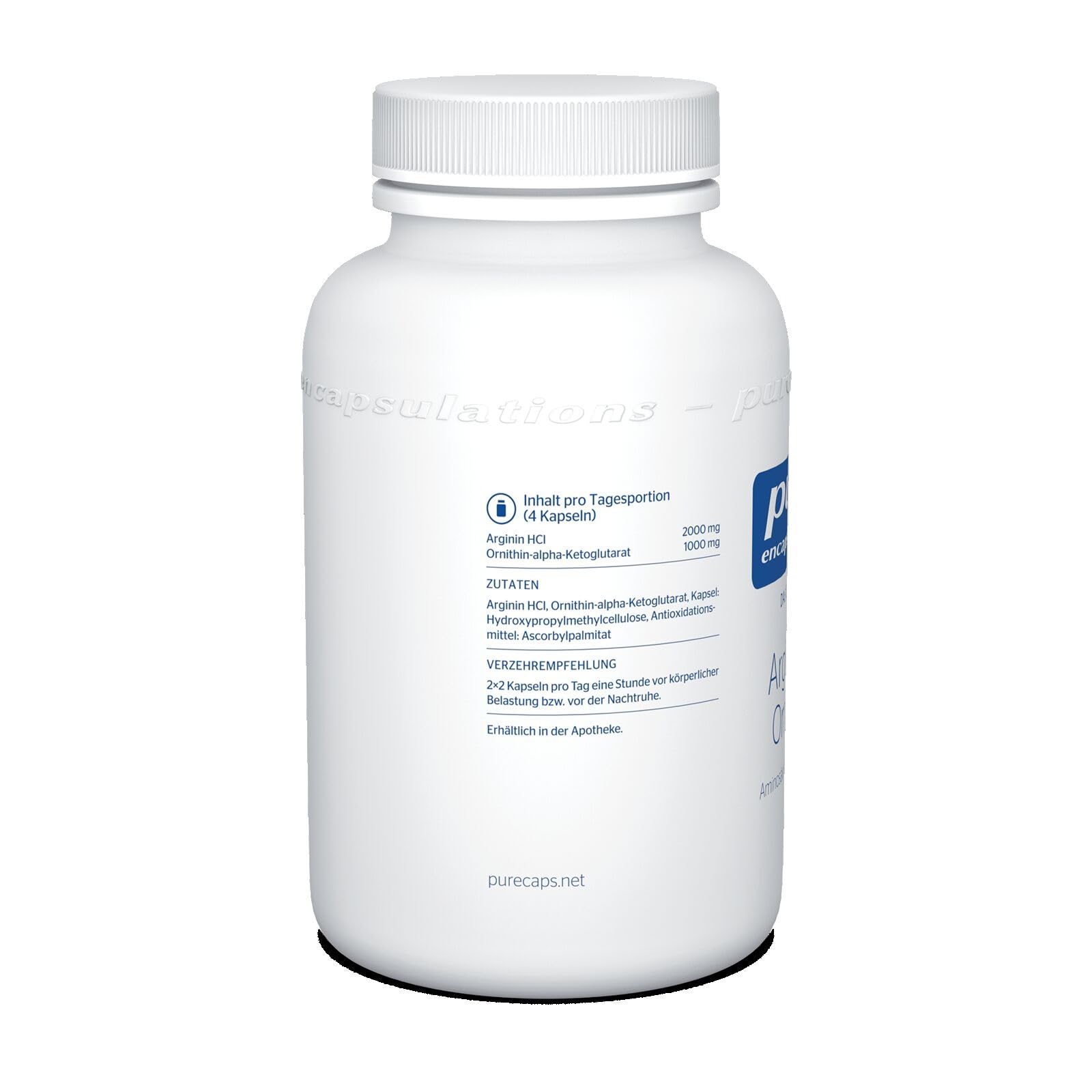 Pure Encapsulations - Arginin Ornithin Kapseln – Einzigartige Aminosäuren-Kombination, Vegan – 90 Kapseln