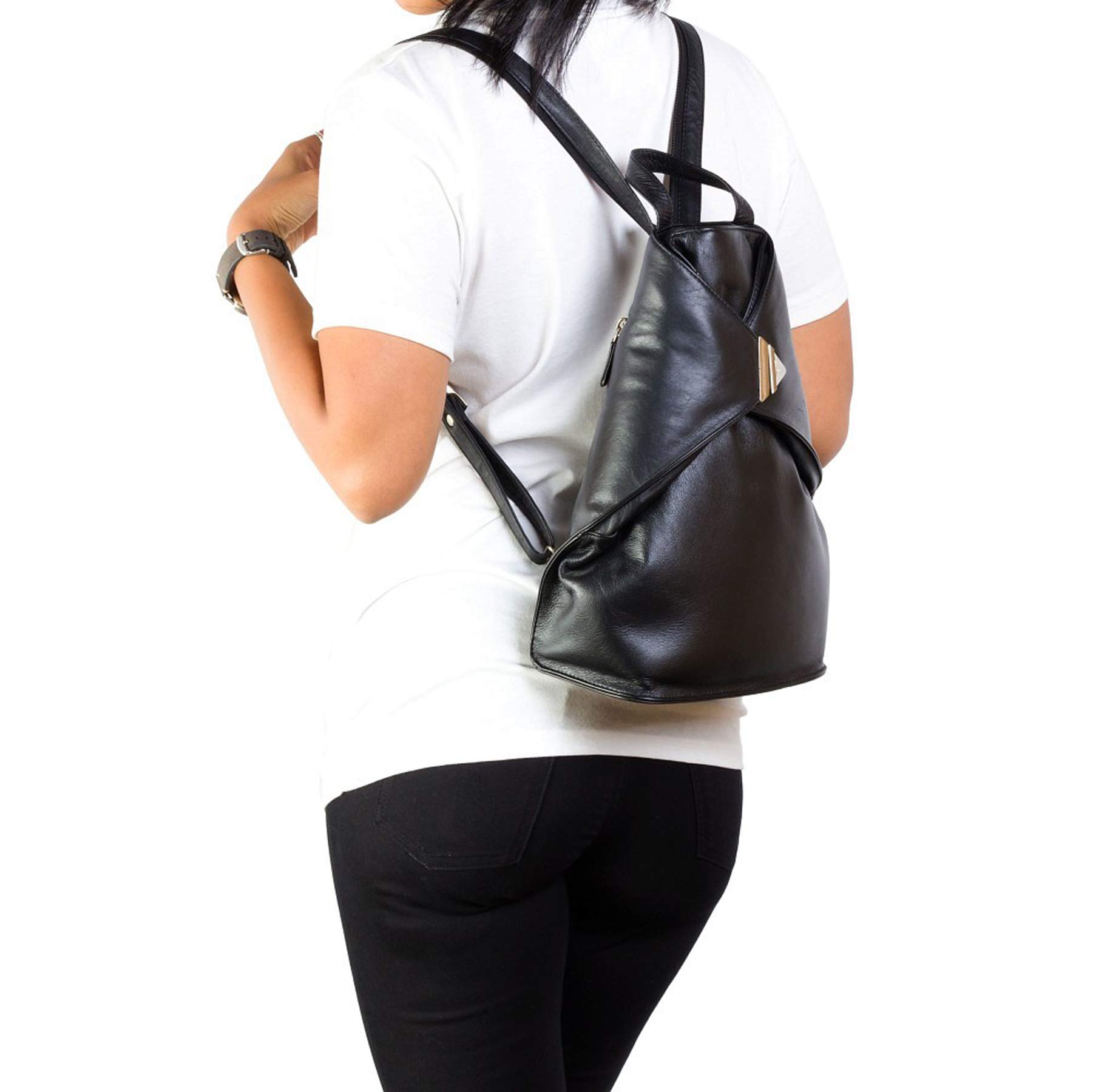 VISCONTI - Bolso Mochila de Mujer - Piel Auténtica - Multibolsillos - Pequeña - Correas Ajustables - Brooke 18258