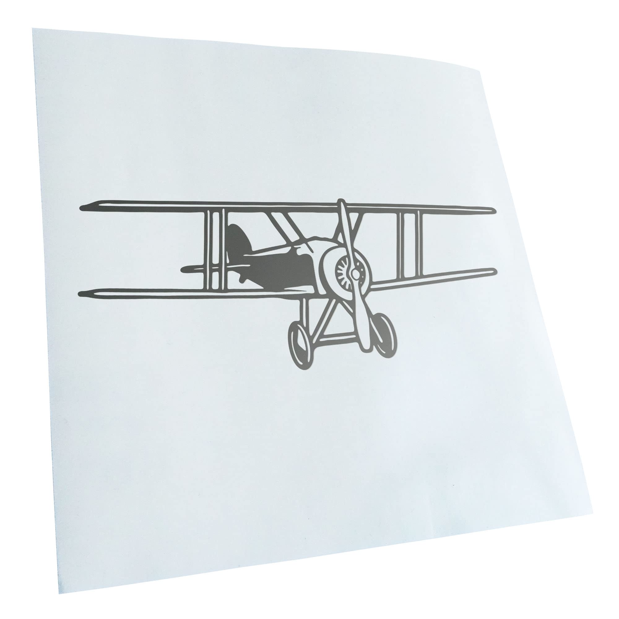 Kiwistar - Car Sticker - Silver - 24 x 10 cm Double Decker Aeroplane Sticker for Car, Laptop, Bicycle, Truck, Motorcycle Multicoloured JDM Decal Racing