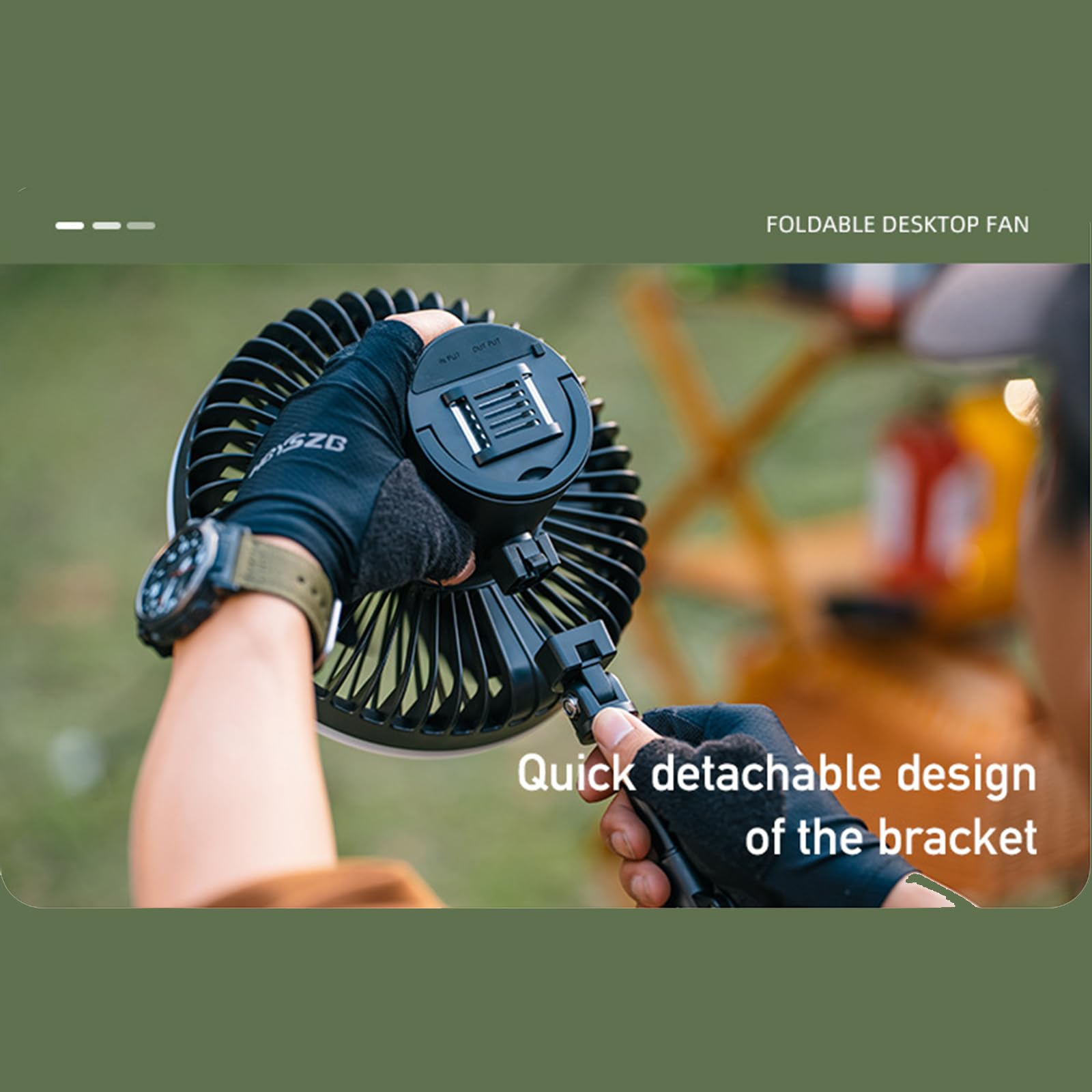 Ventilatore da tavolo con telecomando da 10000 mAh, ventilatore da soffitto con luce a LED e treppiede, per ragazzi e ragazze, per viaggi, vacanze, spiaggia