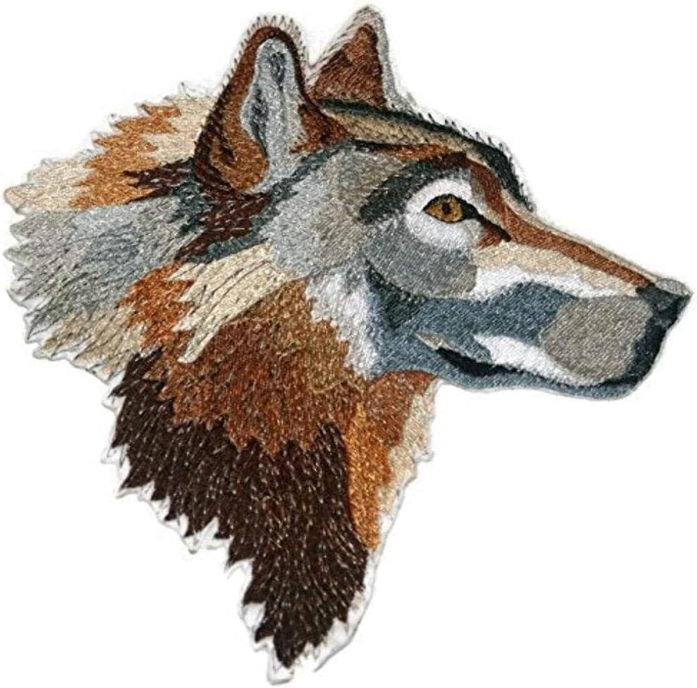 BeyondVision Nature Weaved in Threads, Amazing Animal Kingdom [Wolf Head ] [Custom and Unique] Embroidered Iron on/Sew Patch [7.5" *7"] [Made in USA]