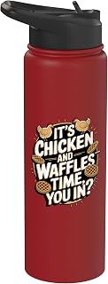 It's Chicken and Waffles Time, You In? Stainless Steel Insulated Water Bottle