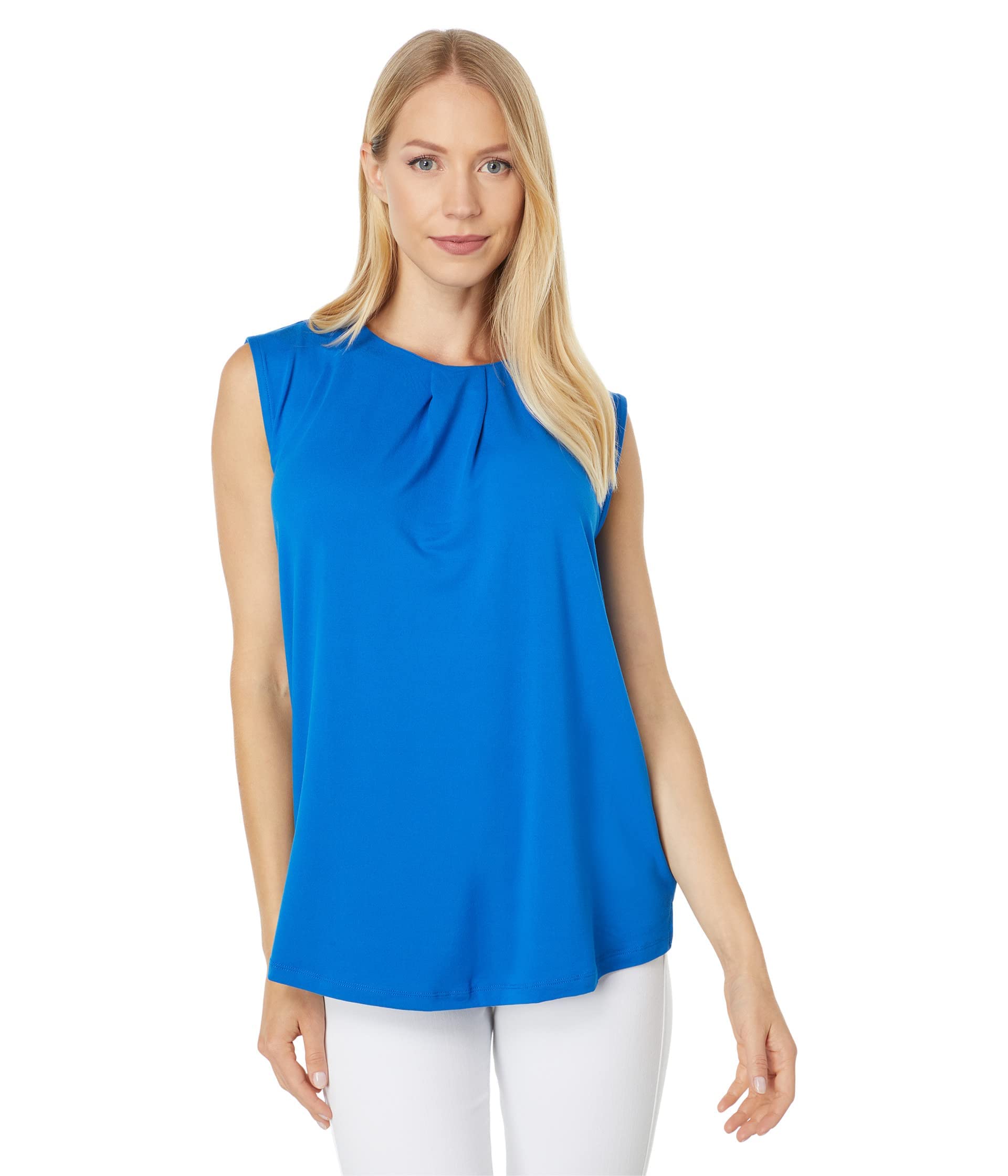 H Halston Sleeveless Scarf Tie Detail Pullover