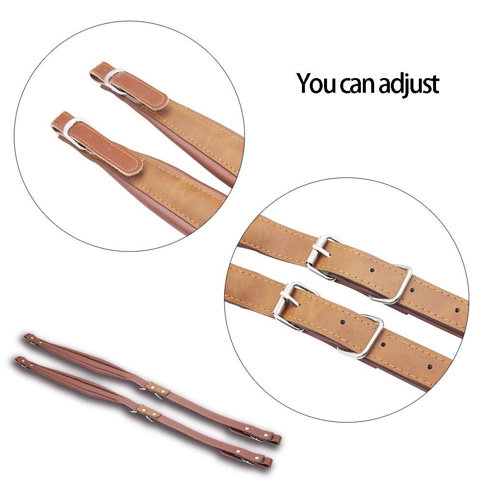 Bandoulière accordéon en cuir véritable imperméable Marron