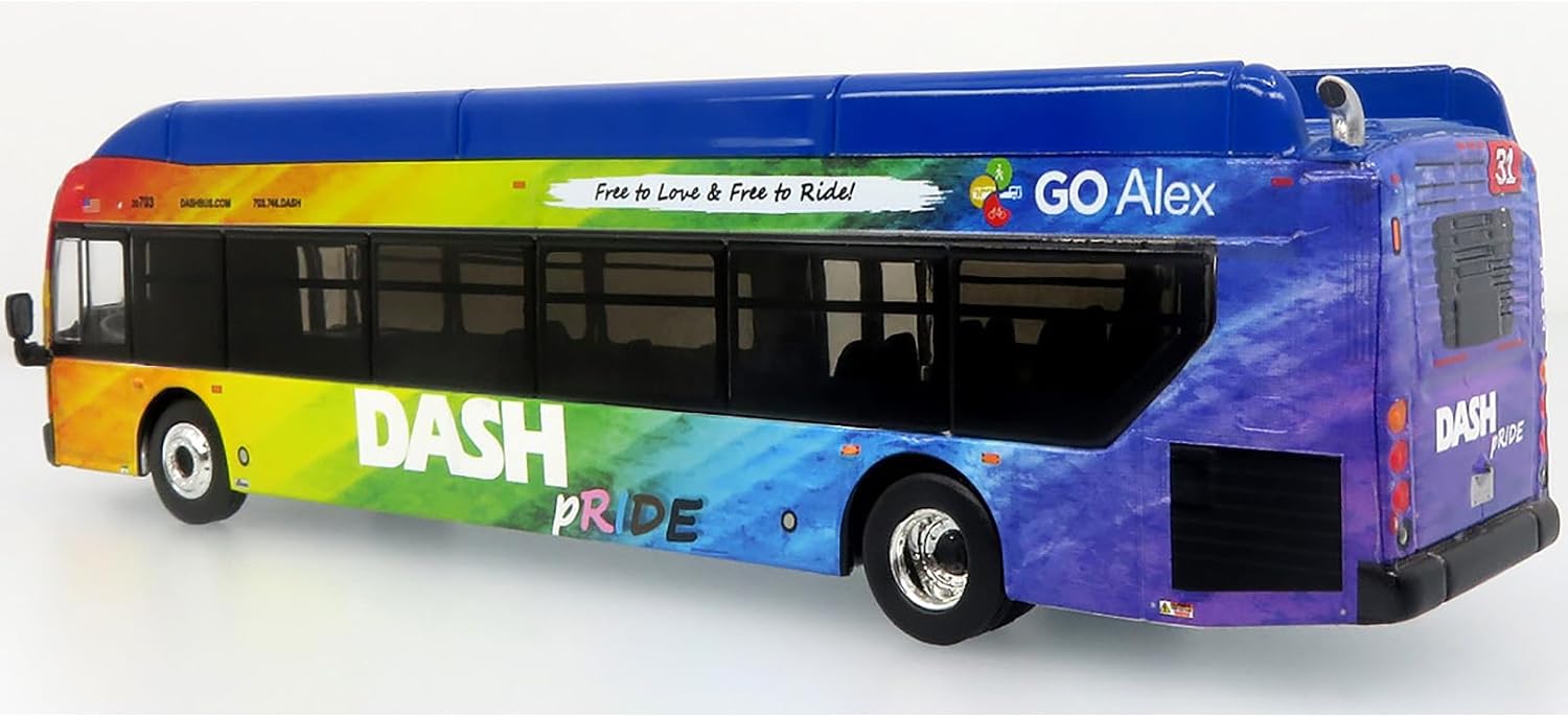 Xcelsior XN40 Transit Bus Dash Pride Livery Blue with Rainbow Graphics The Bus & Motor Collection Limited Edition 1/87 (HO) Diecast Model 87-0609