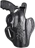 Hazza Premium Leather Holster for S&W Governor - Also Fits Taurus Judge - OWB Pancake Gun Holder with Thumb Break - Right Hand Draw (Black)