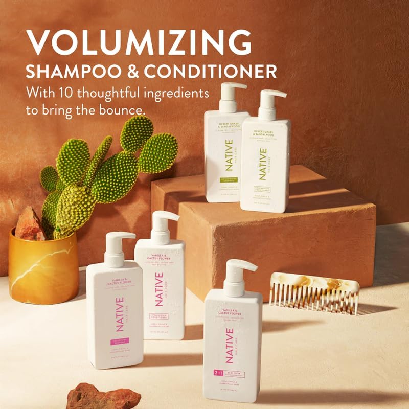 Native Desert Grass & Sandalwood Shampoo And Conditioner Contain Naturally