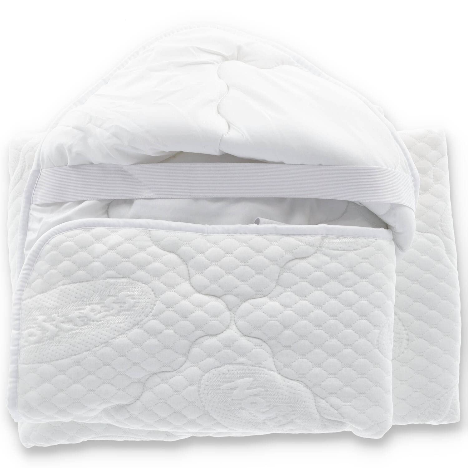 CASA TESSILE Topper Letto Double No Stress Topper per Materasso, Coprimaterasso Trapuntato, Anallergico e Traspirante con Elastici - Matrimoniale