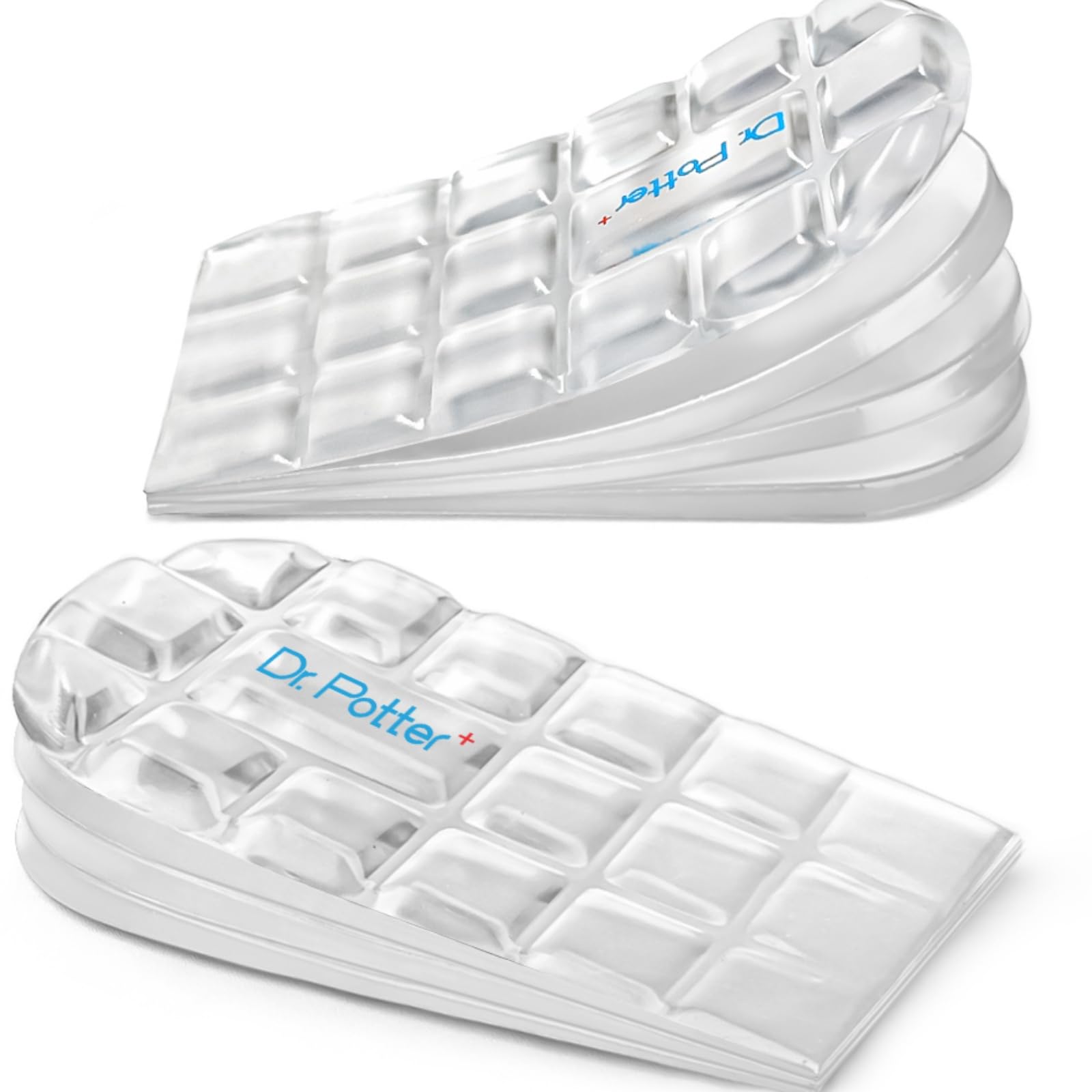 DR. Potter+ 4 Layers Adjustable Height Increase Insoles, 1 Inch Heel Lift for Leg Length Discrepancies, Heel Cushions for Heel Spurs and Heel Pain,