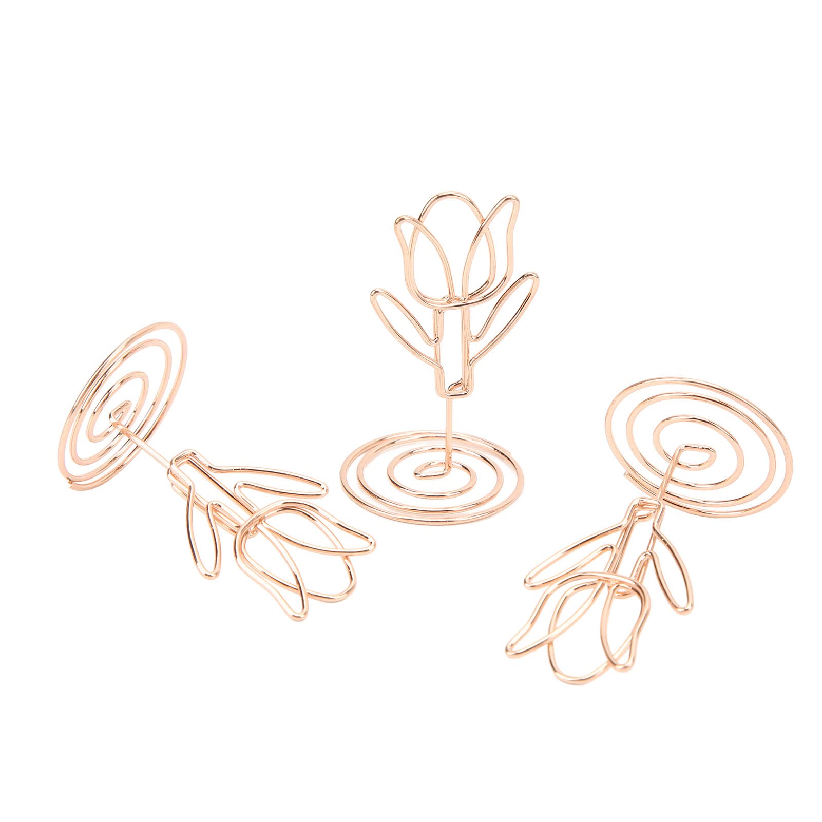 Rose Gold Tulip Shape Exquisite Table Number Holders 20pcs Organized Fun Weddings