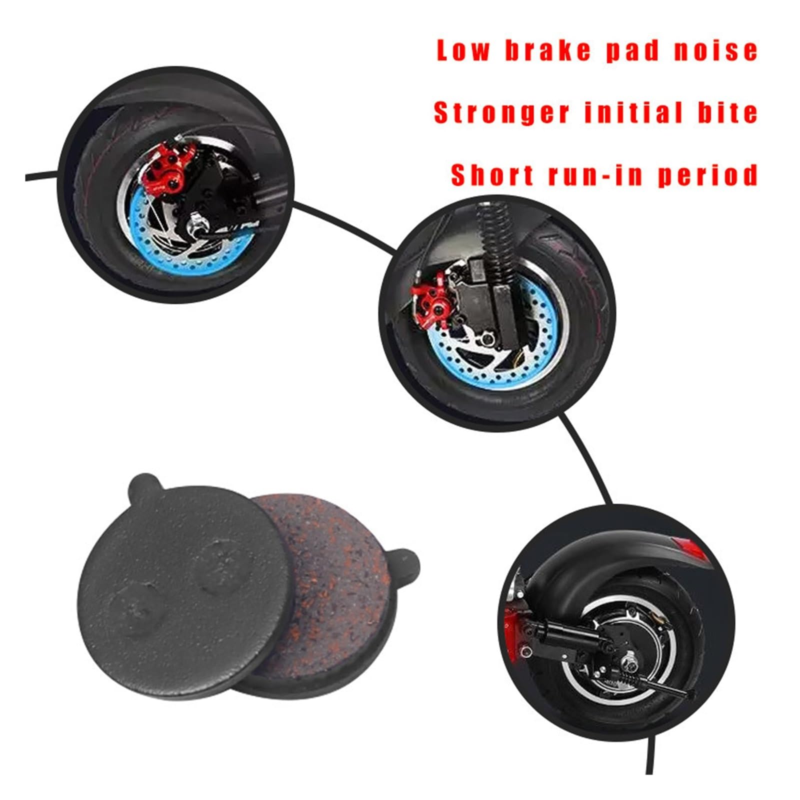Teile für Elektroroller 6Paare Bremsbeläge Kompatibel mit Kugoo M4 Pro Elektroroller Ersatzzubehör Klappbarer KickScooter Bremssattel Bremsscheibe Bremsteile(6pc Brake2)