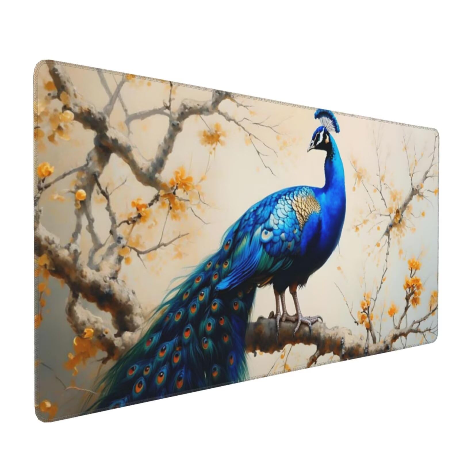Tapis de Souris Animal Tapis Souris XXL 1200 x 400 mm, Grand sous Main Bureau Gamer Paon Mouse Pad, avec Surface en Caoutchouc Antidérapant, Gaming Mouse Pad Améliore la Précision et la Vitesse H-317