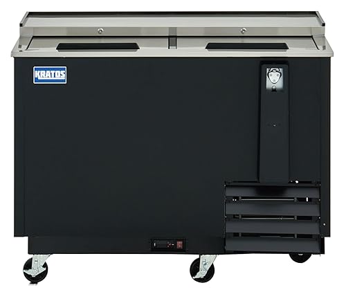 Kratos Commercial Bottle Cooler, 50" Wide Back Bar Refrigerator, Black,