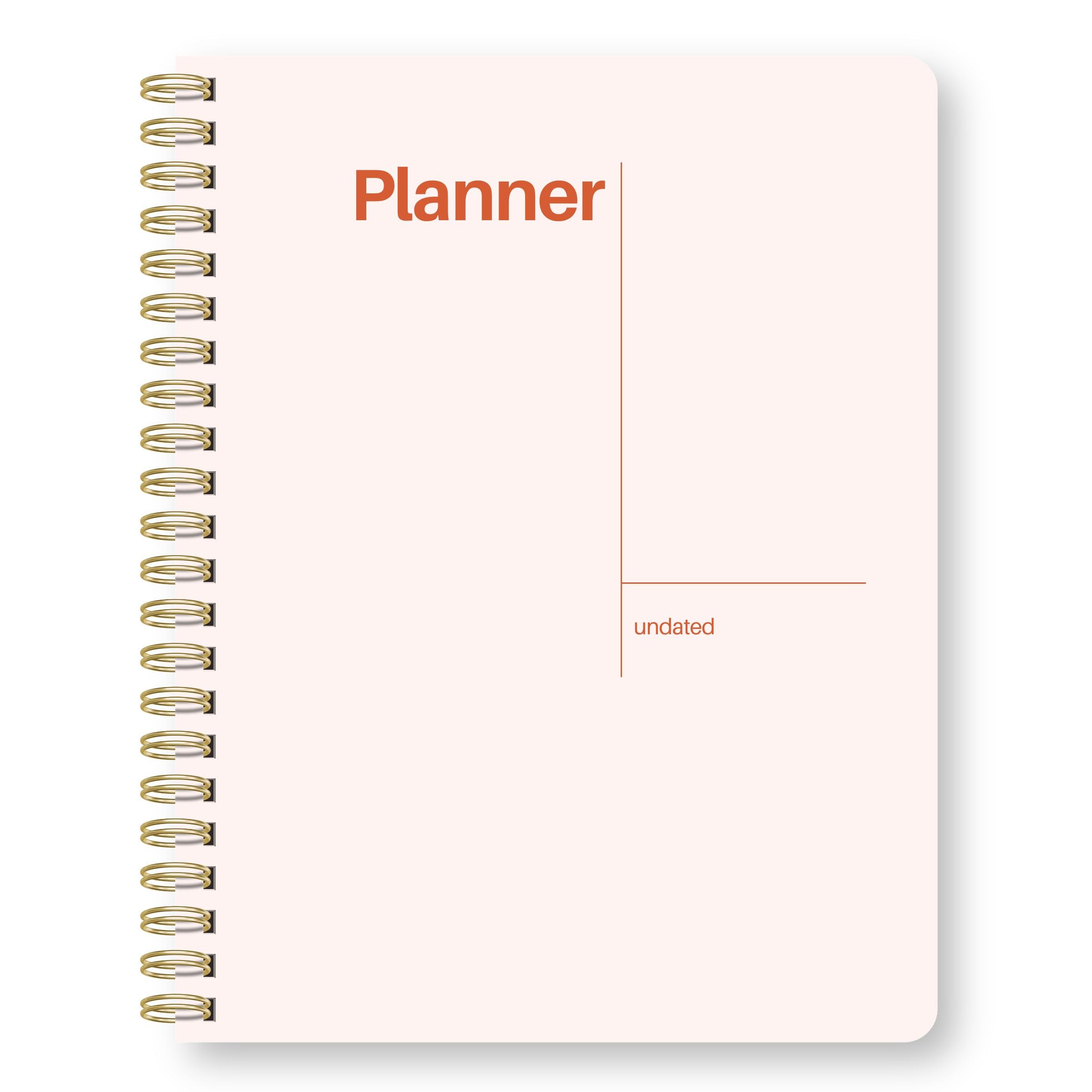 Wochenplaner, undatiert, 21,6 x 27,9 cm, Dashboard-Layout, Blush White