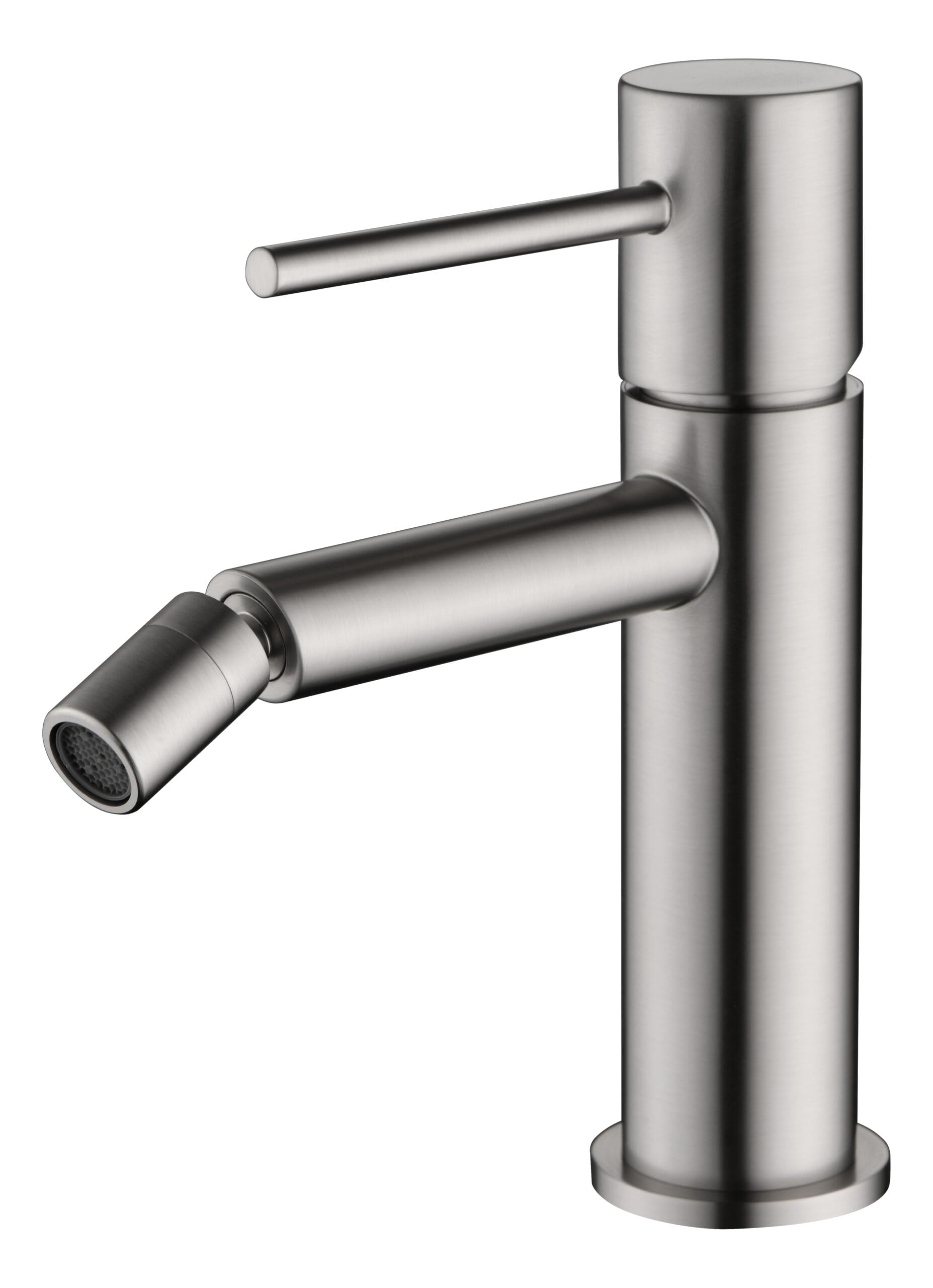 Miseno MNO5882L Rubinetto Da Bagno A Cascata Monoforo In Ottone Massiccio – Finitura Nichel Spazzolato Con Scarico Pop-up E Piastra Di Copertura Inclusi