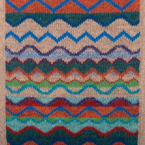 NOVICA 100% alpaca scarf, 'Zigzag Terra'3