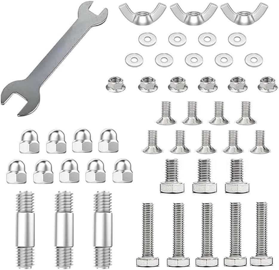 Patio Heater Maintenance Kit Comprehensive Bolt and Nut Set Including 57 Pieces for Efficient Installation of Outdoor Heaters