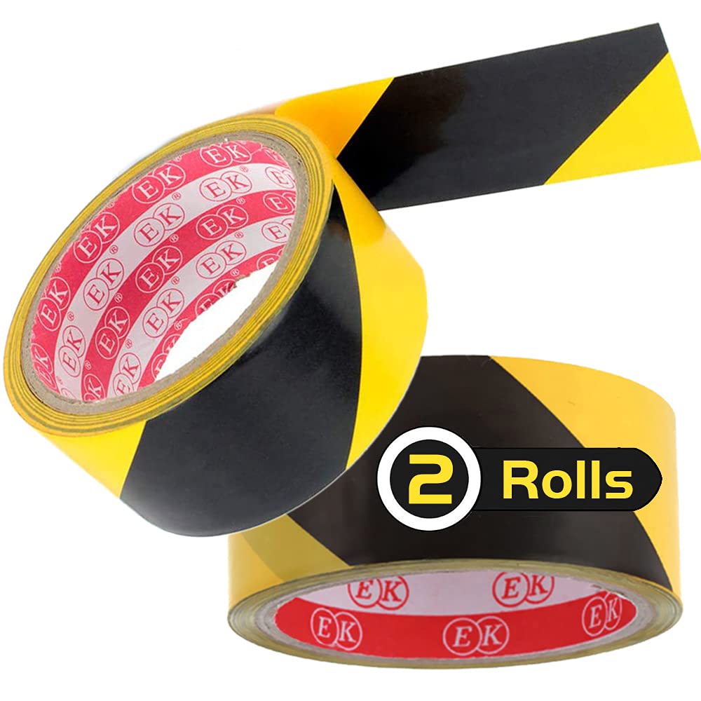 Buy 2 Pack Hazard Warning Tape, Safety Tapes Floor Marking Tape Black