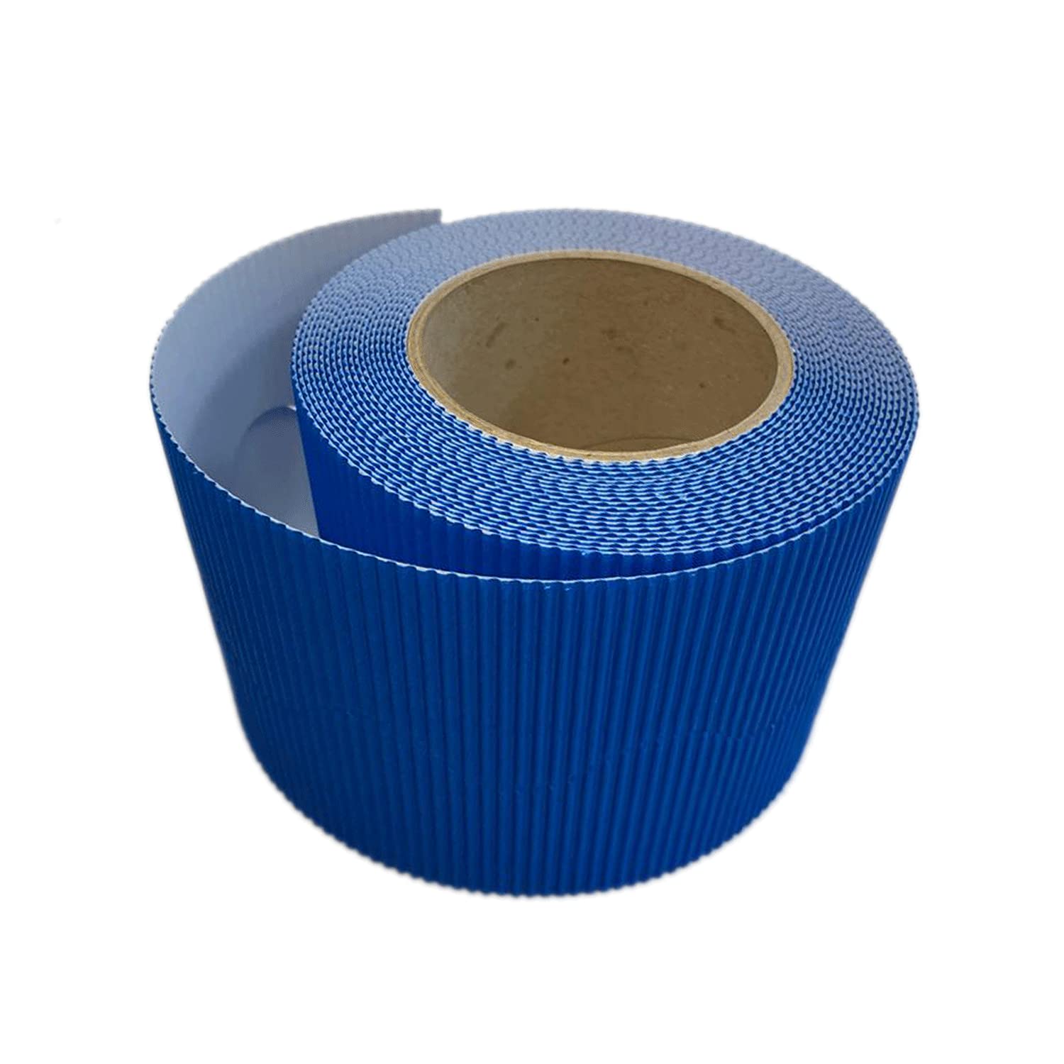 3 Ace Crafts Size 57mm x 15m (Azure) Corrugated Display Borders Roll for School Classroom Decorations, Bulletin Boards and Crown Making Crafts, Scalloped Edge Border Rolls Fade Resistant
