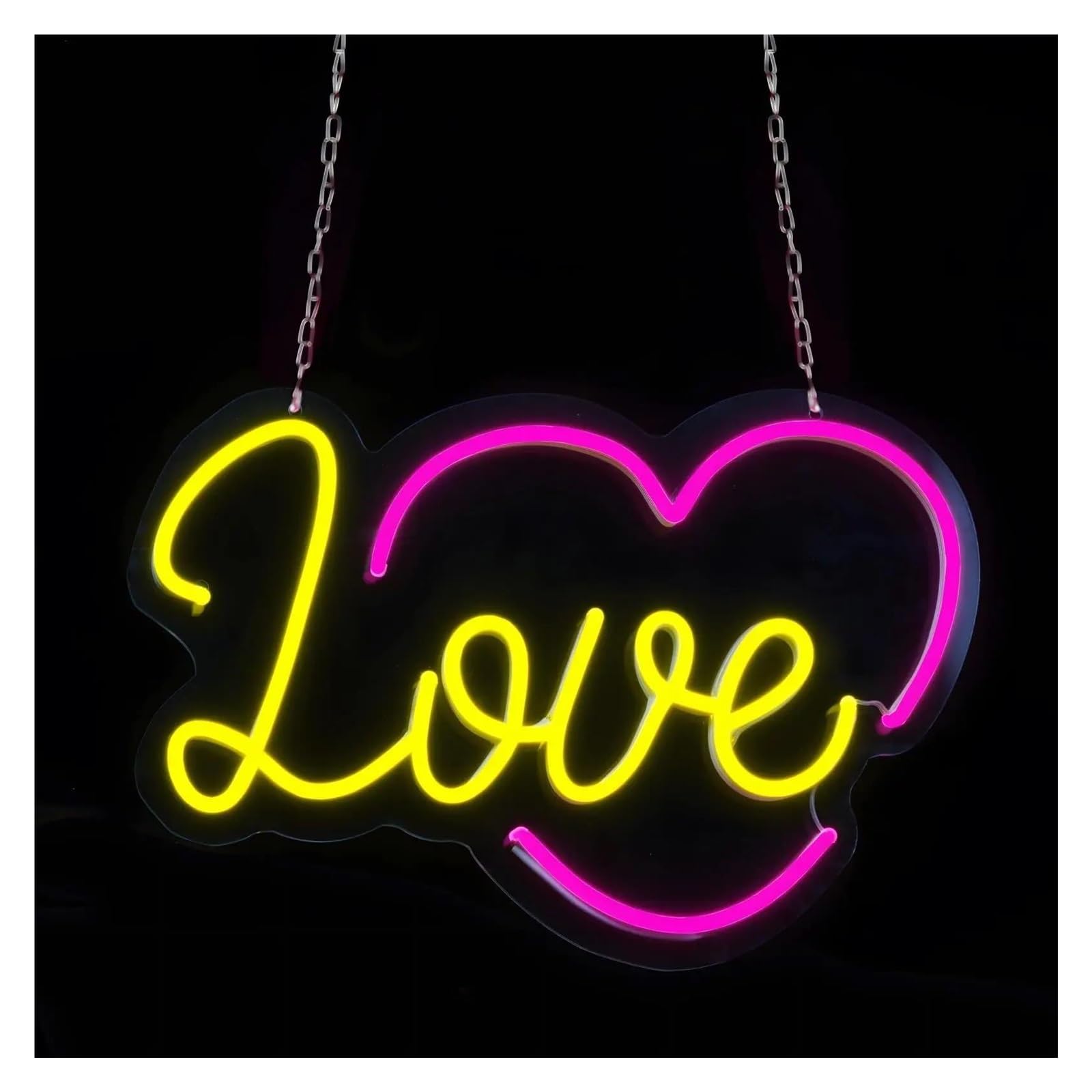 LEMST Sign Lamp Love Neon Sign,with Dimmable Switch, Suitable for Bedrooms, Weddings and Waves 36.1x26cm