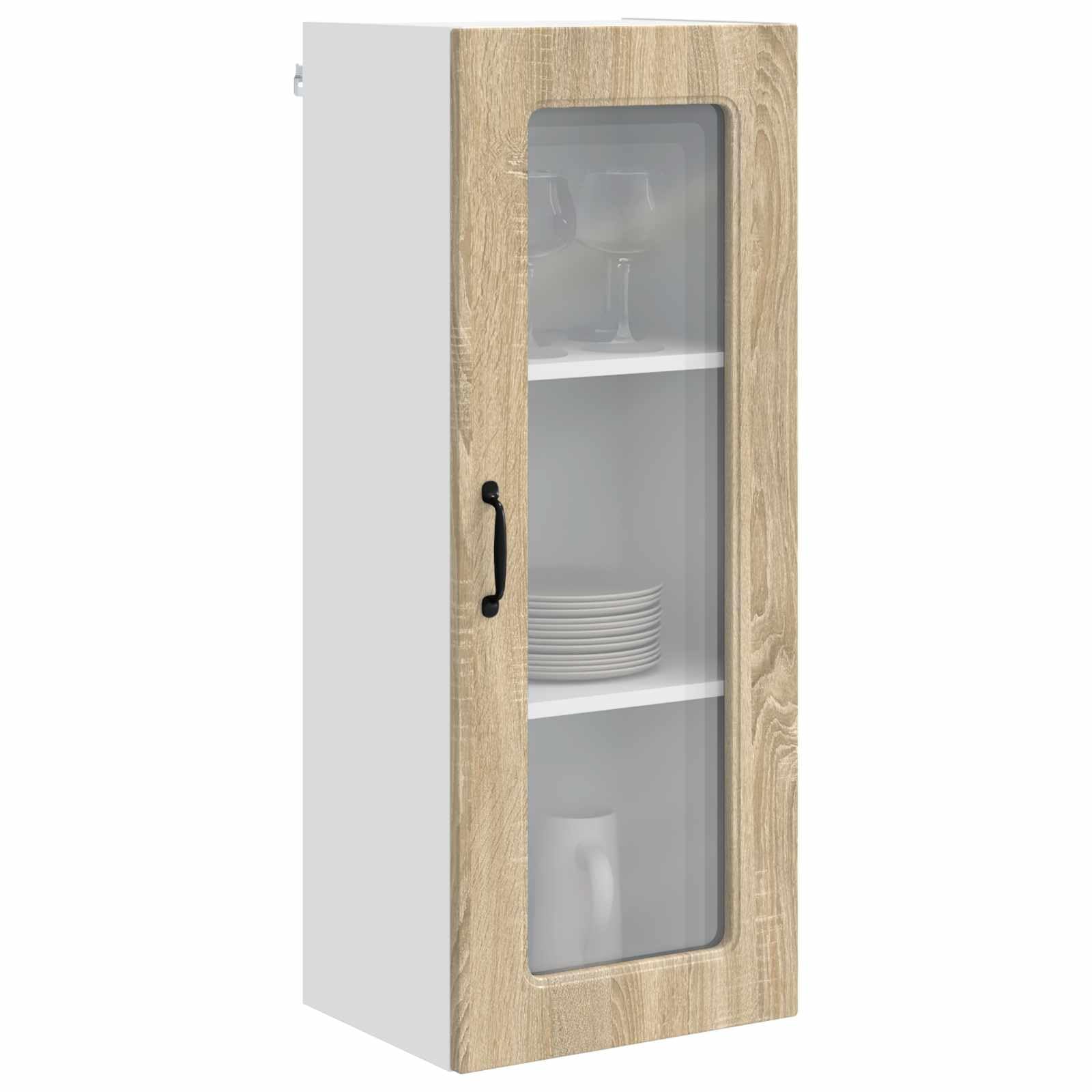 Front do zmywarki Kalmar dąb sonoma materiał drewnopochodny 40 x 31 x 100 cm szafka ścienna z miejscem do przechowywania talerzy, filiżanek, sztućców i organizera na przyprawy