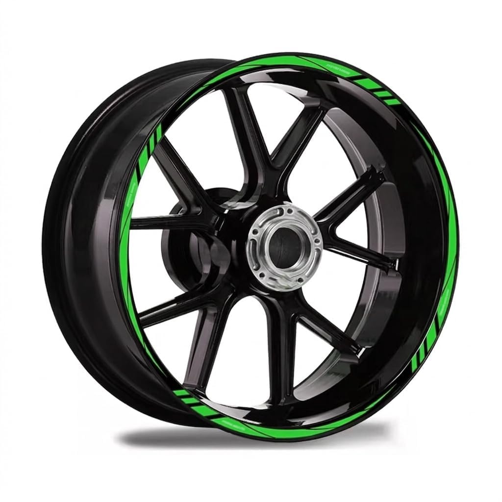 QIZUN Motorcycle Rim Decal for Kawasaki Versys 1000 2012-2024, Reflective Rim Tape Tire Strip Sticker – Motorcycle Accessory,Green