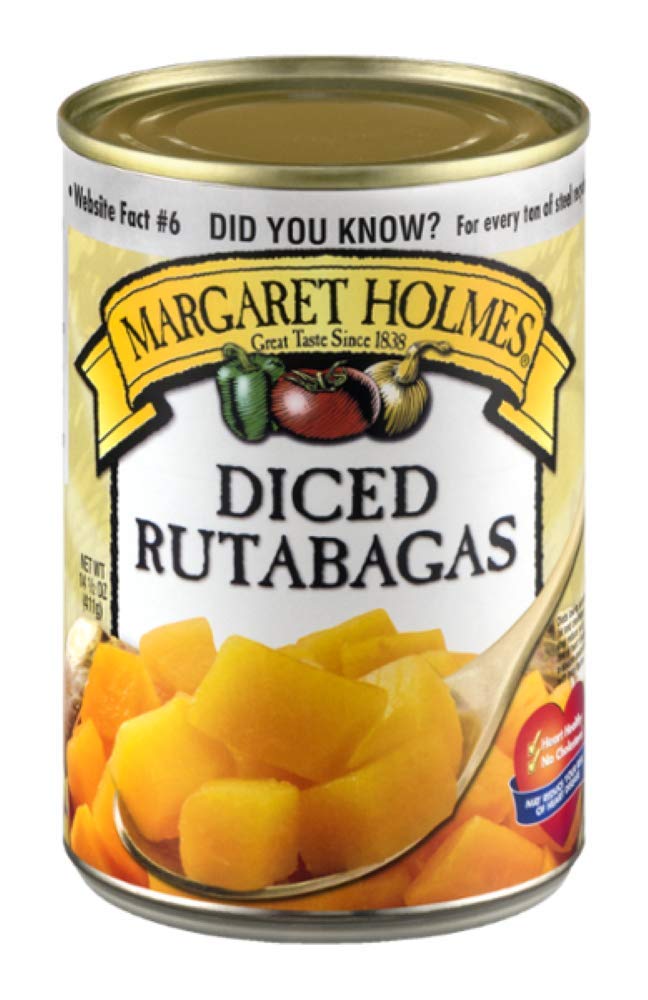 Margaret Holmes Seasoned Diced Rutabagas, 14.5 oz Cans, Pack of 6 - Convenient Canned Root Veggies