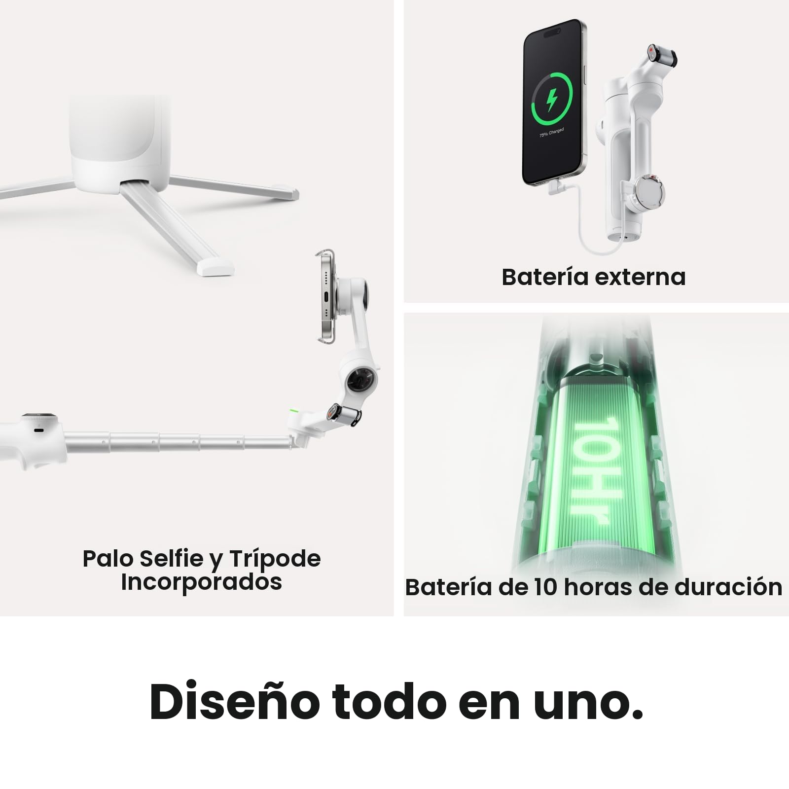 Insta360 Flow 2 Pro Gris - Gimbal para teléfonos con IA con Apple DockKit, seguimiento panorámico de 360º, inclinación libre, trípode/selfie stick integrado y estabilizador portátil para vlogs/viajes.