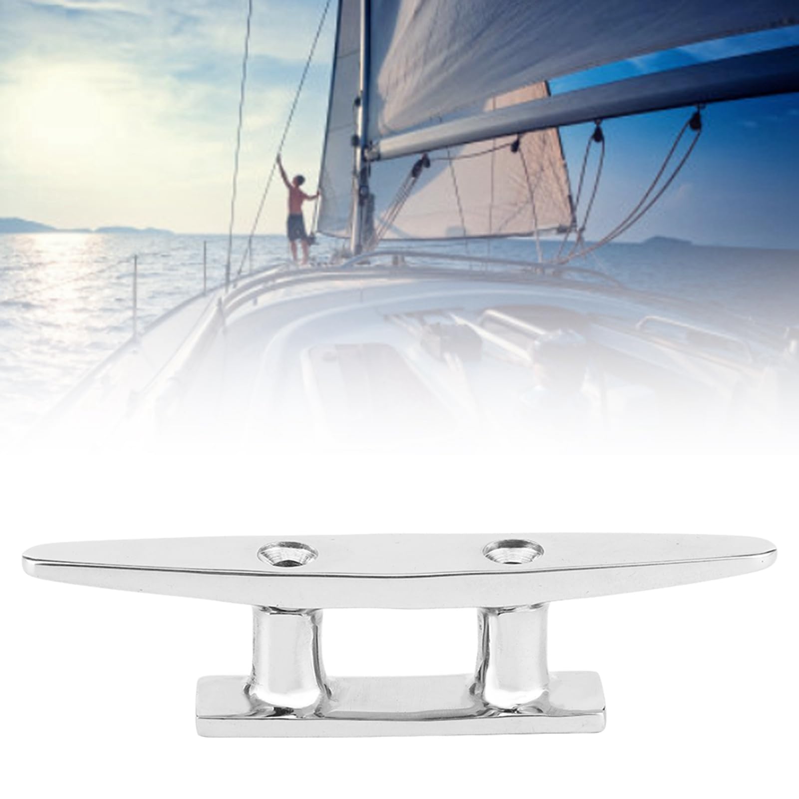 Akozon Bitta per Barca, 4 Pezzi 100mm/3.9in in Acciaio Inox Bitta per Barca Bitta per Ormeggio per Pontile per Ormeggio per Barca Accessorio