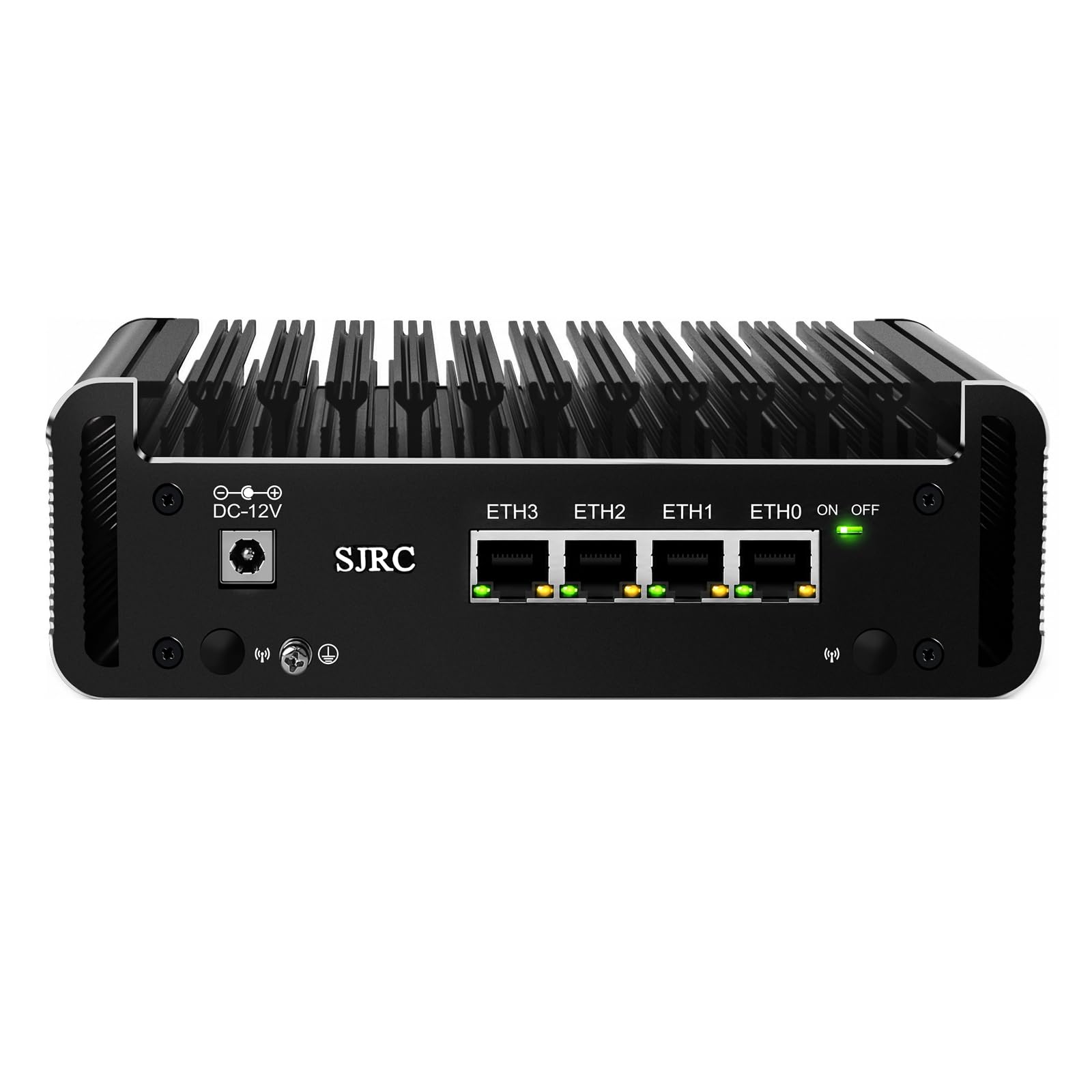 SJRC Firewall Mini PC J6413 Quad Core, OPNsense Router 4 x 2.5GbE LAN, Fanless Micro Appliance Hardware, 8GB RAM 256GB SSD NVMe, AES-NI, 2 x M.2, 2 x SATA 3.0, 2HD+USB-C, 3 Display