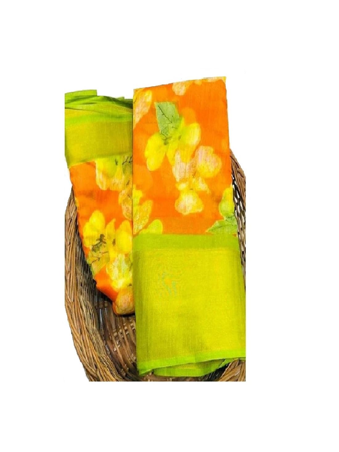 RAJESHWAR FASHION WITH RF Cotton Blend Kalamkari Pattu Printed Fancy Sarees For Women With Zari Border & Solid Unstitched Blouse Piece(Pattu)