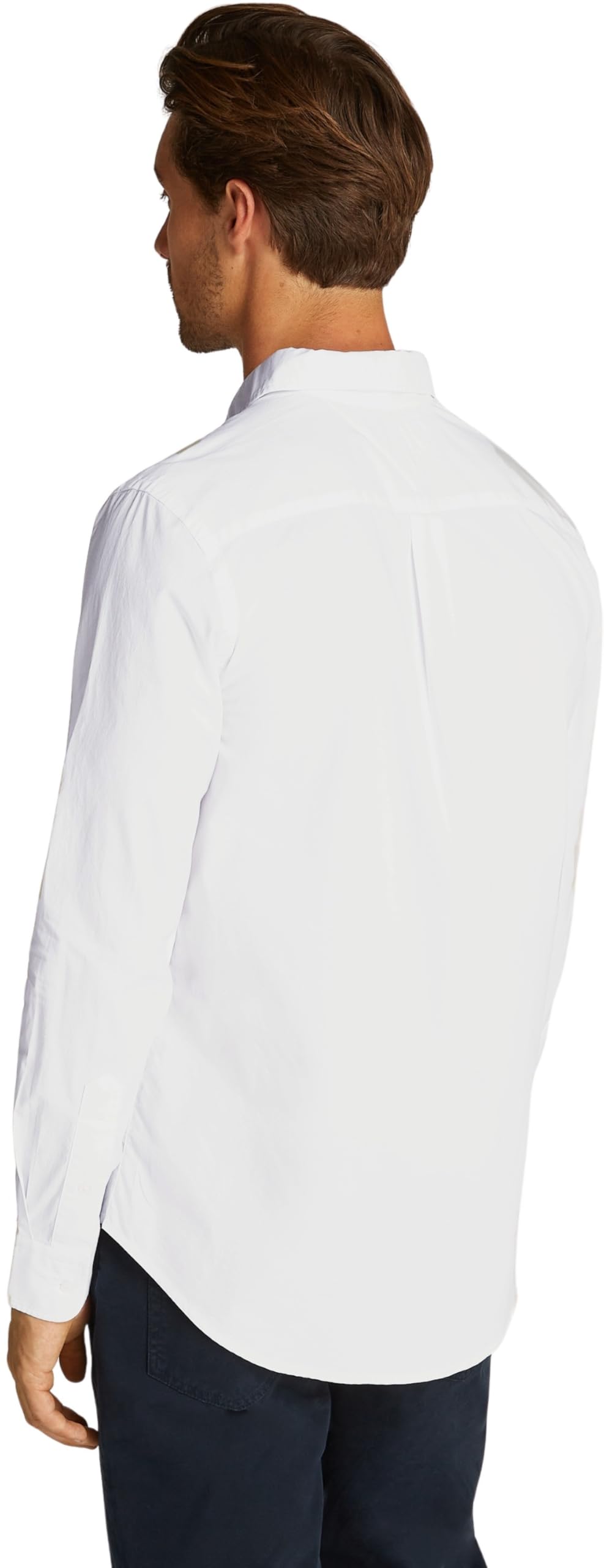 Tommy Hilfiger Męska koszula Flex POPLIN Kent Collar SF MW0MW38137 L/S, biała, S, Biały (biały optyczny), S