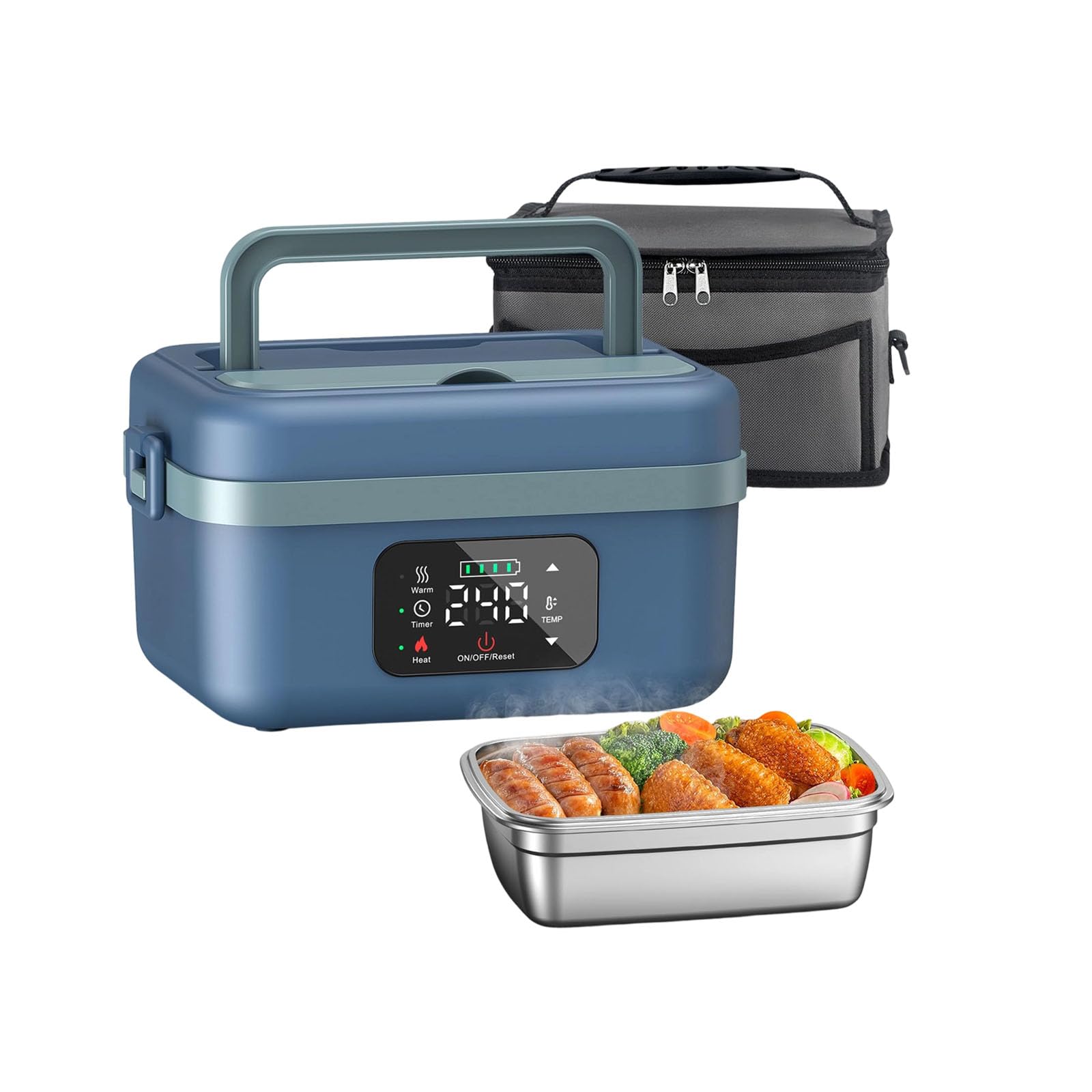 Contenitore per il pranzo riscaldato, alimentato a batteria, verde