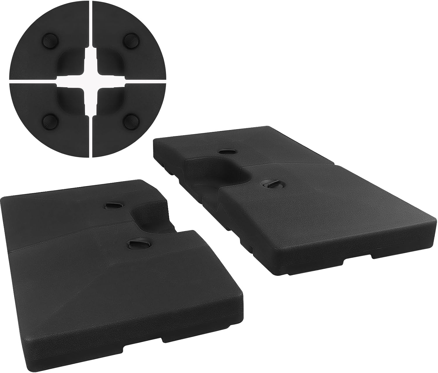 317 Lbs Offset Patio Wheels Cantilever Umbrella Base, 4 Piece Cantilever Set, Umbrella Stand Outdoor Base Stand Filled with 282 Lbs Water or 318 Lbs Sand, Each Piece Base 41x 41 Inch (356 LBS)