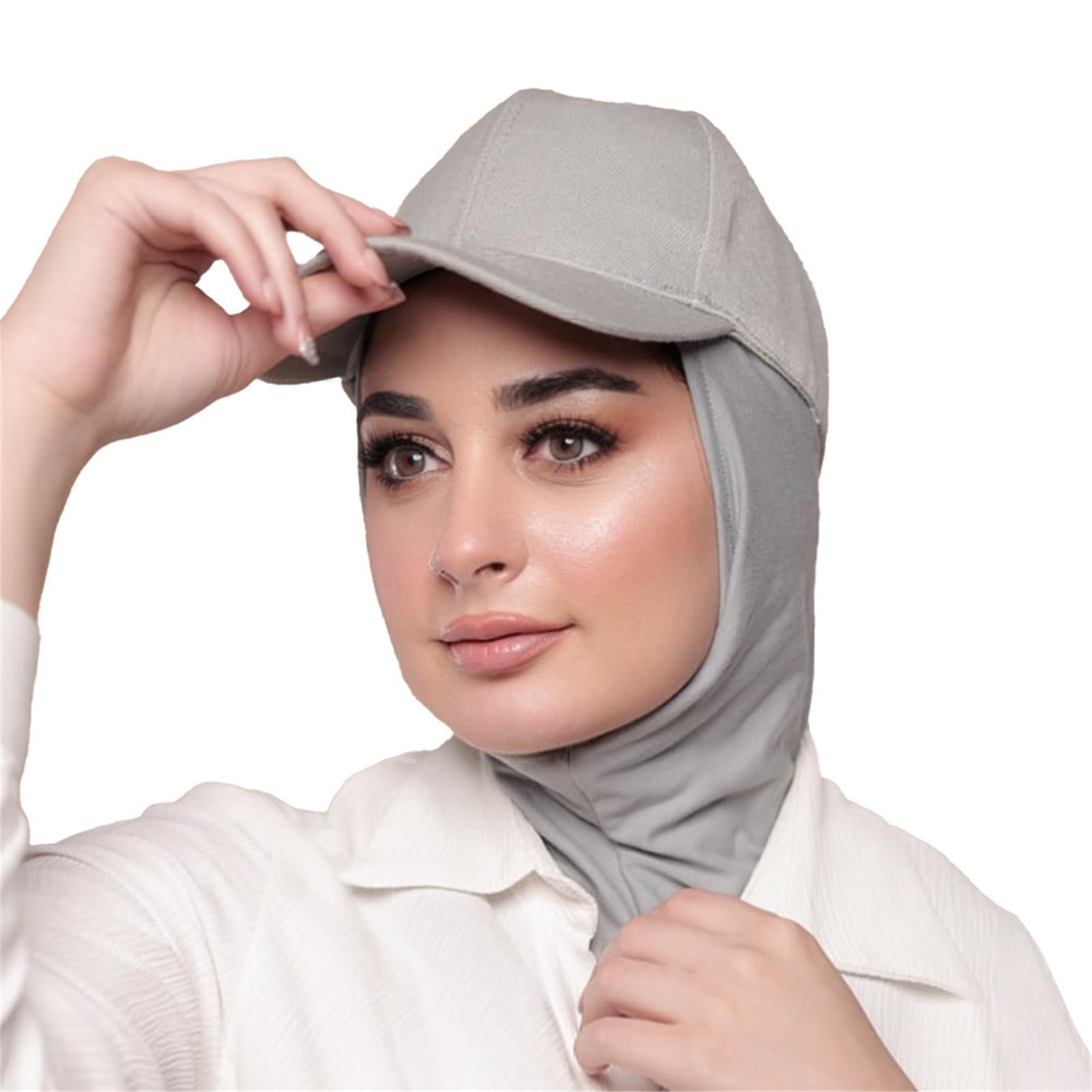 Zkydhbd Unisex Gray Stylish Women's Hijab Shawl Baseball Hat With Matching Scarf For A Modern Look Headscarf Multifunctional Shawl Turban